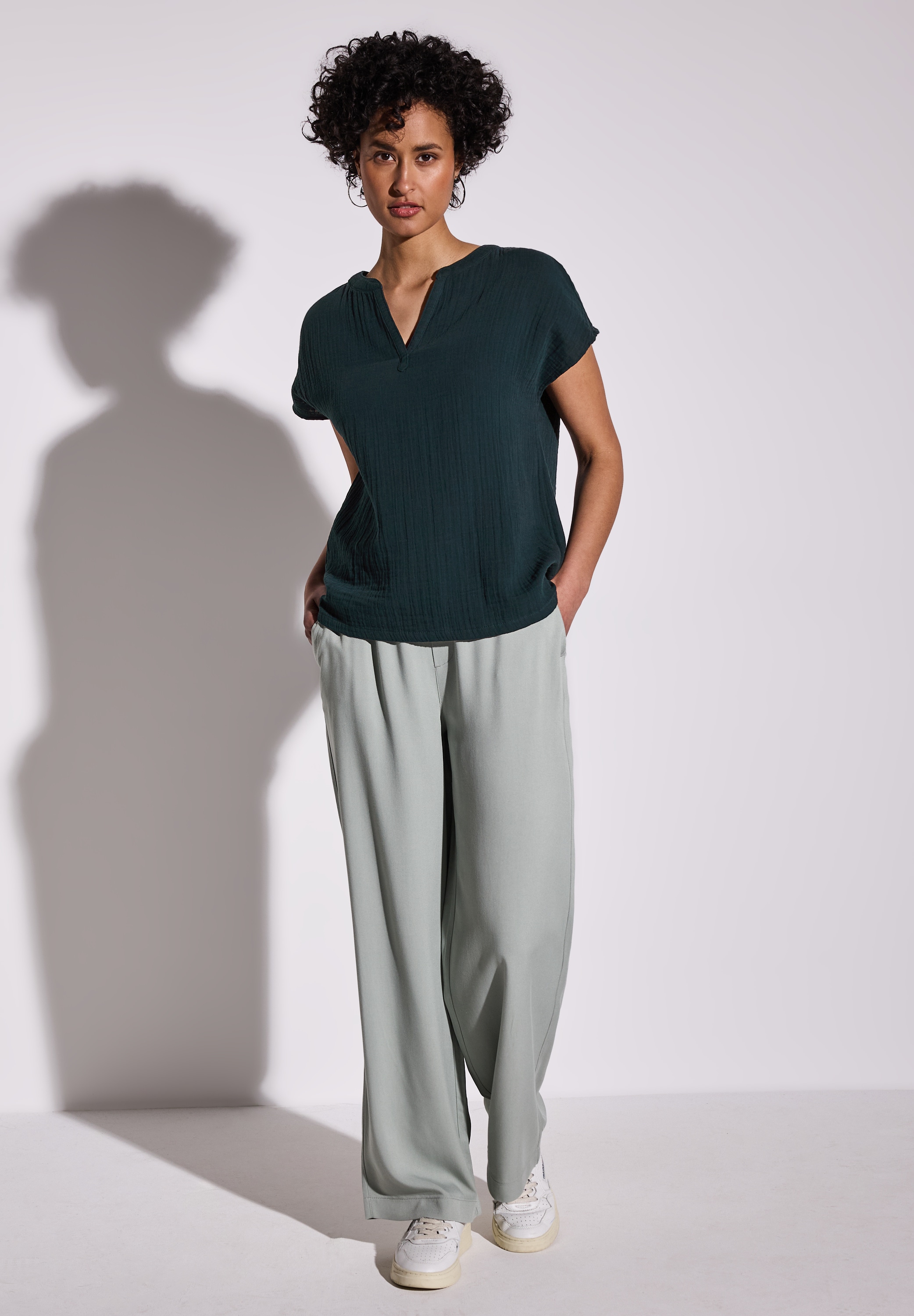 STREET ONE Hemdbluse, aus reiner Baumwolle