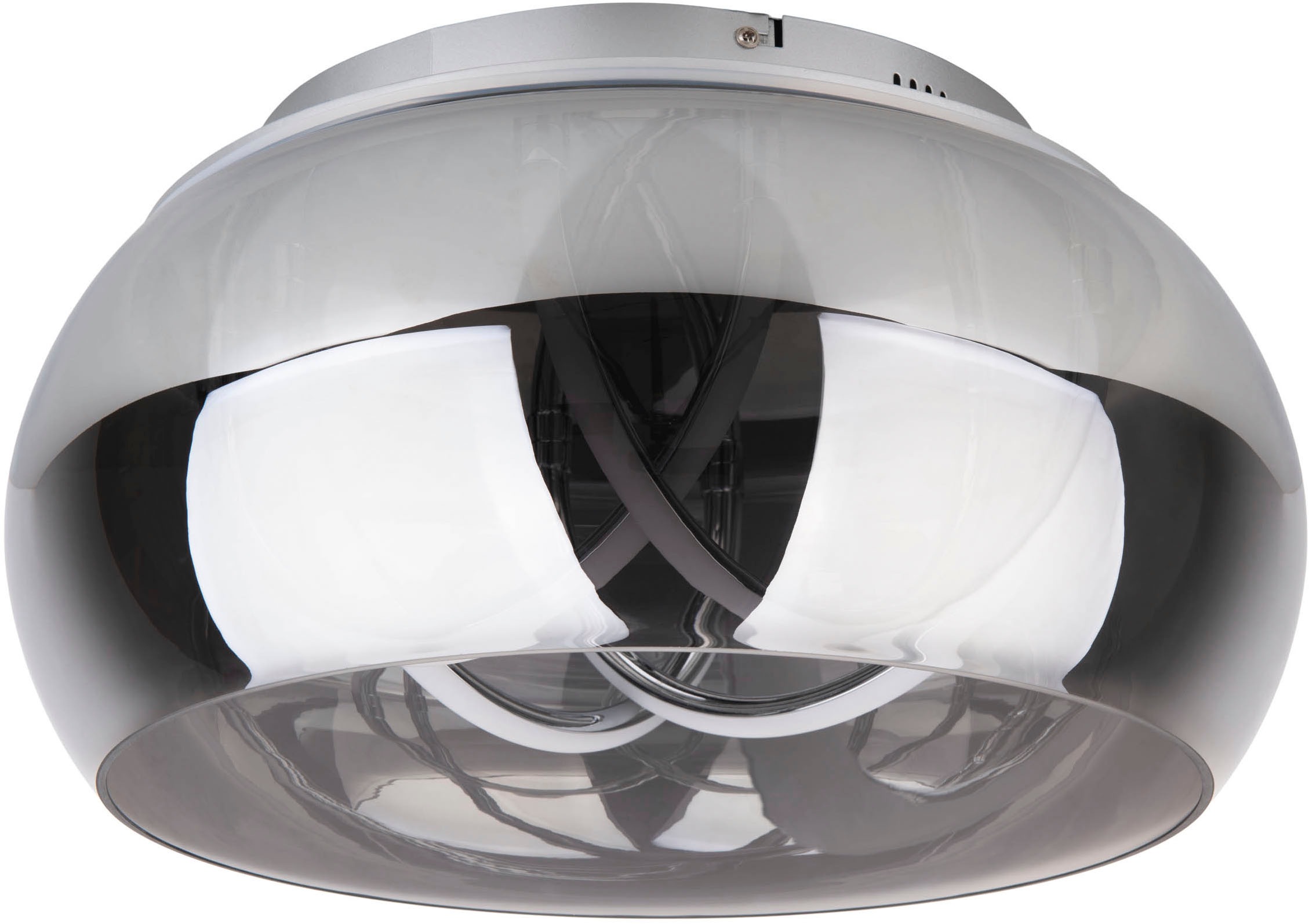 näve LED Deckenleuchte »Malou«, 1 flammig, Leuchtmittel LED-Modul | LED fest integriert, CCT, Memory, Nachtlicht, dimmbar, Funkfernbedienung, Glas smokey