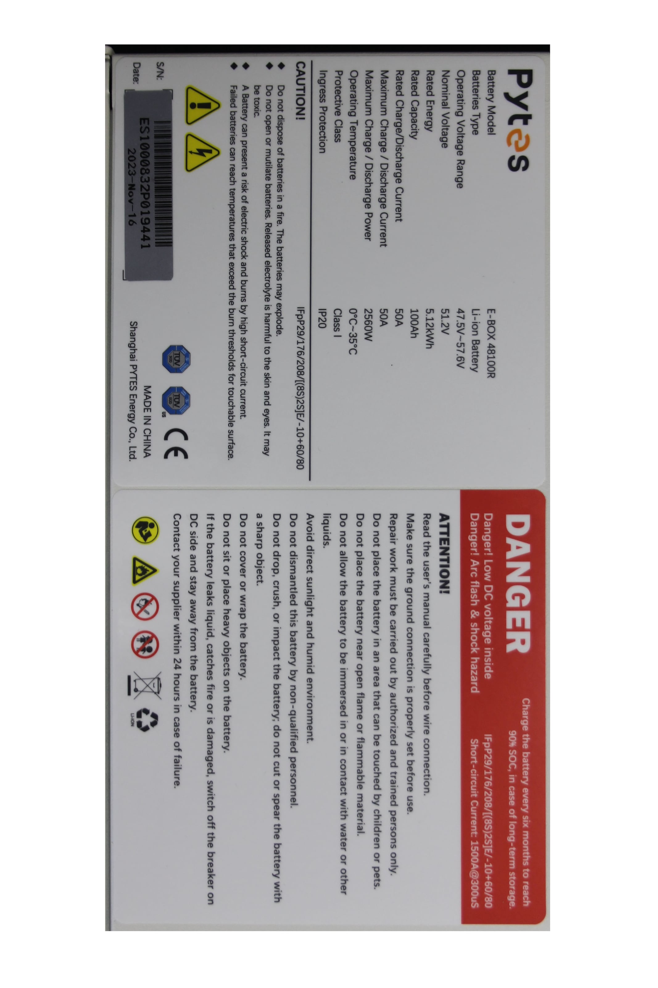 Pytes Stromspeicher »Batterie Lithium Pytes E-Box-48100R TE+« 100.000 mAh 48