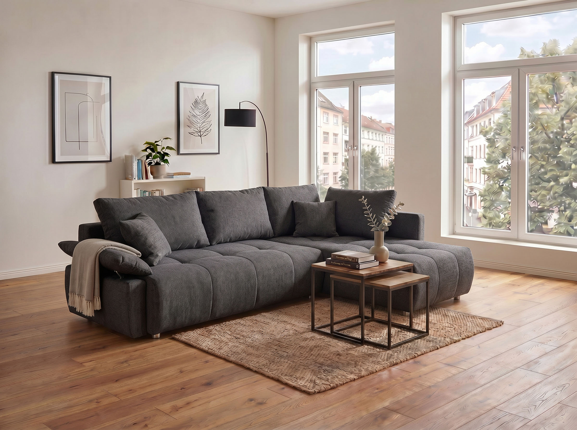 COLLECTION AB "Funtastic L-Form, B: 213 cm, Schlaffunktion, Bettkasten, auch in Cord" Armteilverstellung, Bonnellfederkern, frei stellbar