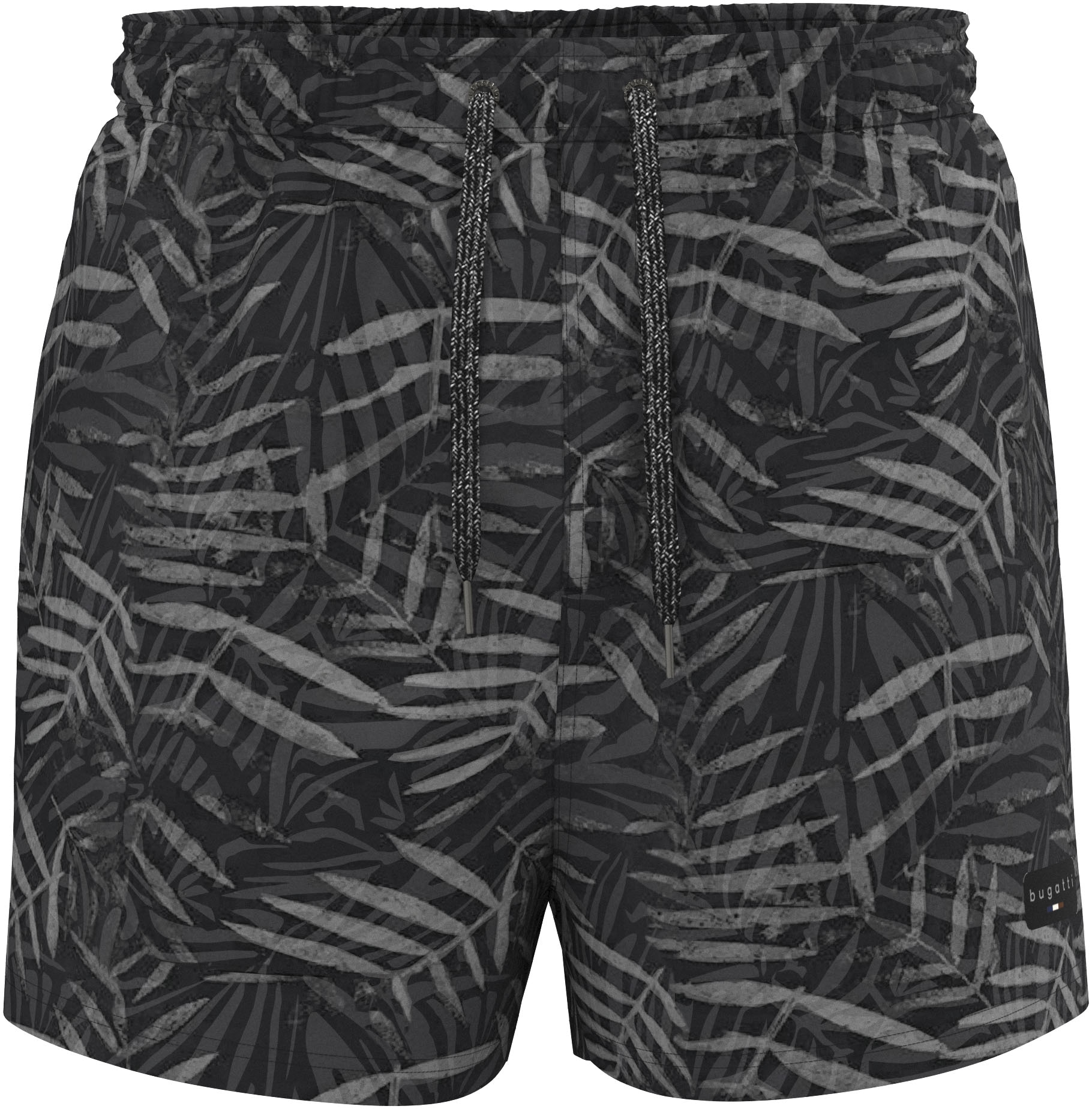 bugatti Badeshorts "Karim", Alloverprint, linkes Bein Brand Label günstig online kaufen