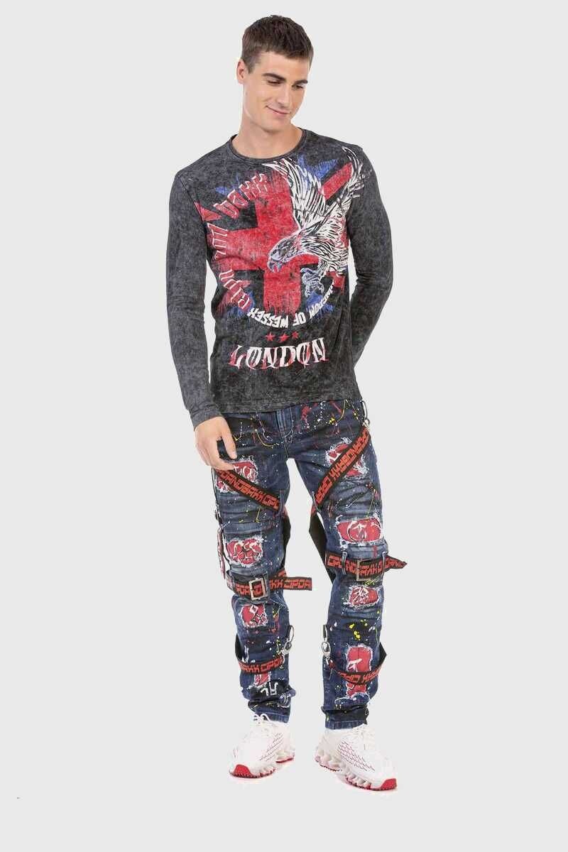 Cipo & Baxx T-Shirt »Sweatshirts«, mit Print auf Vorder- und Rückseite