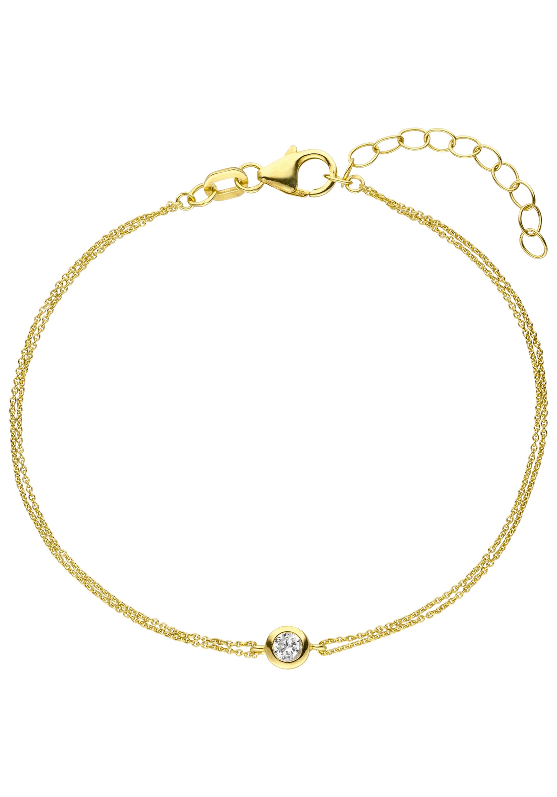 JOBO Armband, 925 Silber vergoldet mit Zirkonia