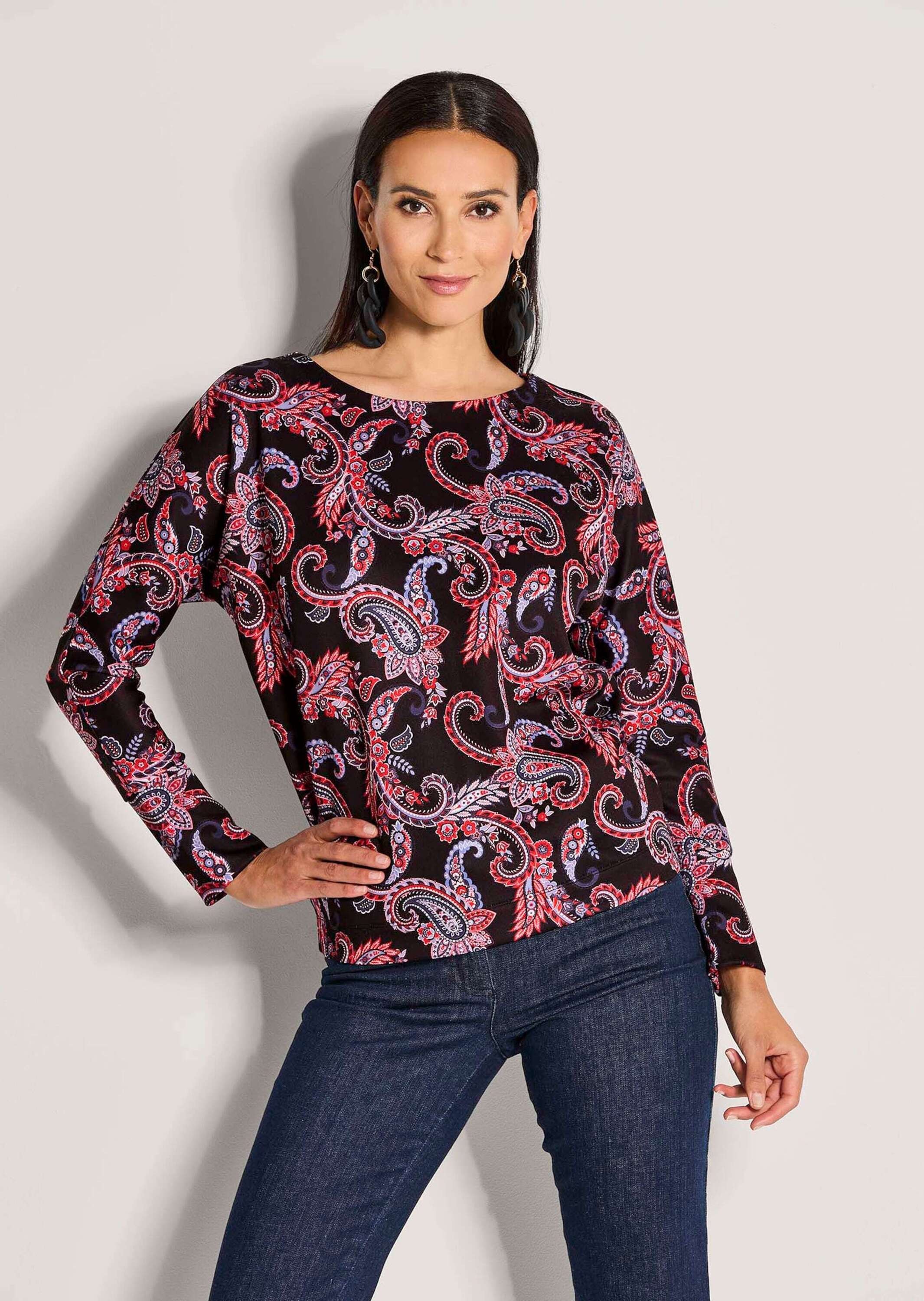 MADELEINE Langarmshirt »Sweatshirt Ethno-Sweatshirt mit Kimono-Ärmeln«