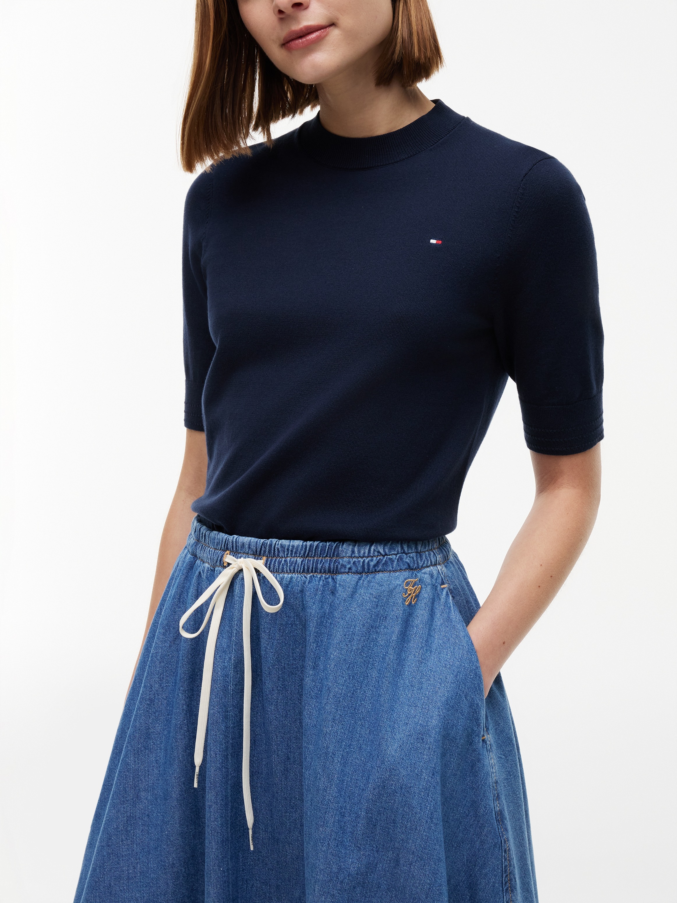 Tommy Hilfiger Jeansrock »MIDI FLARED SKIRT MIA RW« Baumwolle, in ausgestellter Form