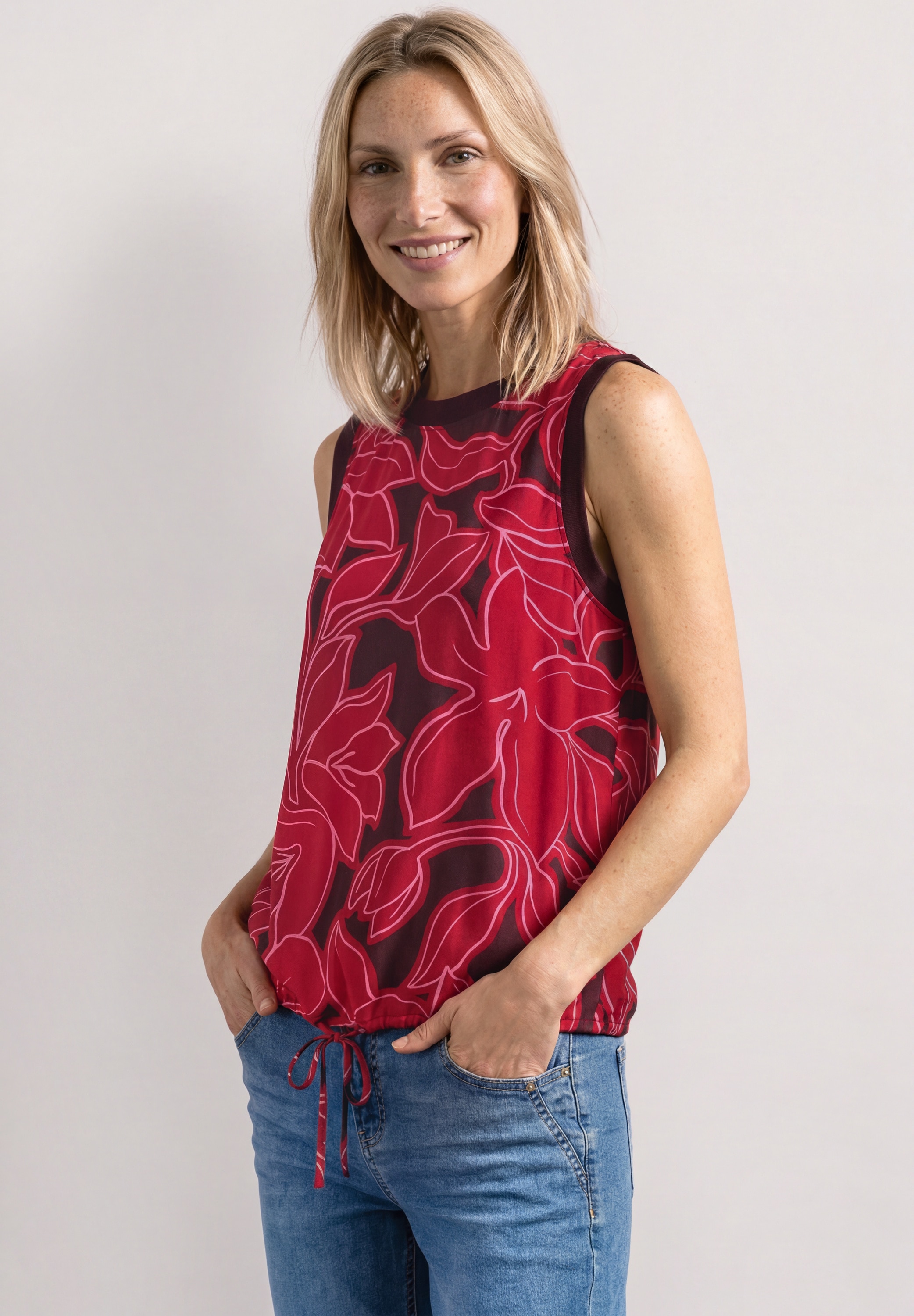 STREET ONE Blusentop Sommertop mit floralem Muster