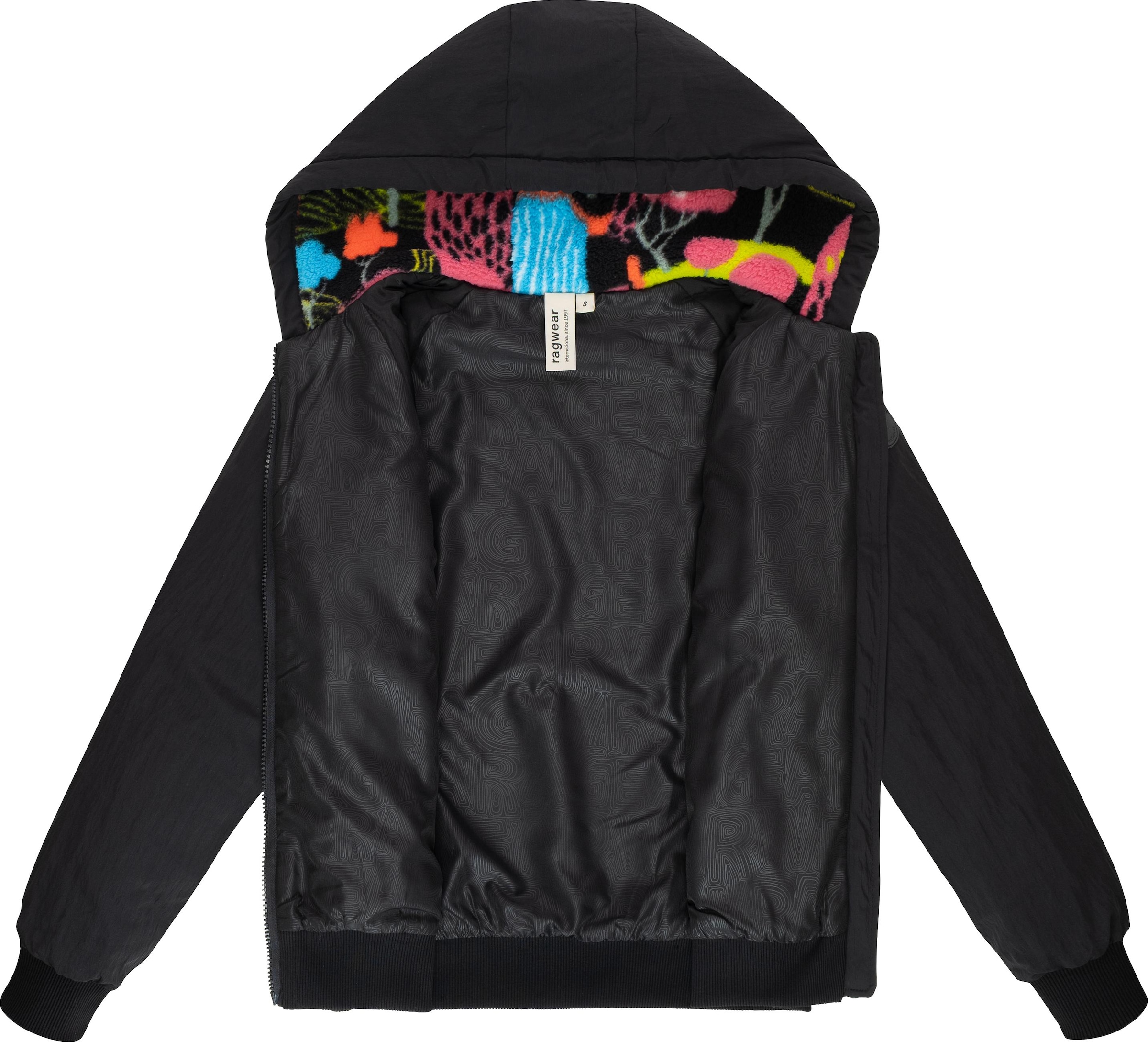 Ragwear Plüschjacke »Talianita Print YOUMODO« mit Kapuze Leicht gefütterte Teddyjacke mit Kapuze