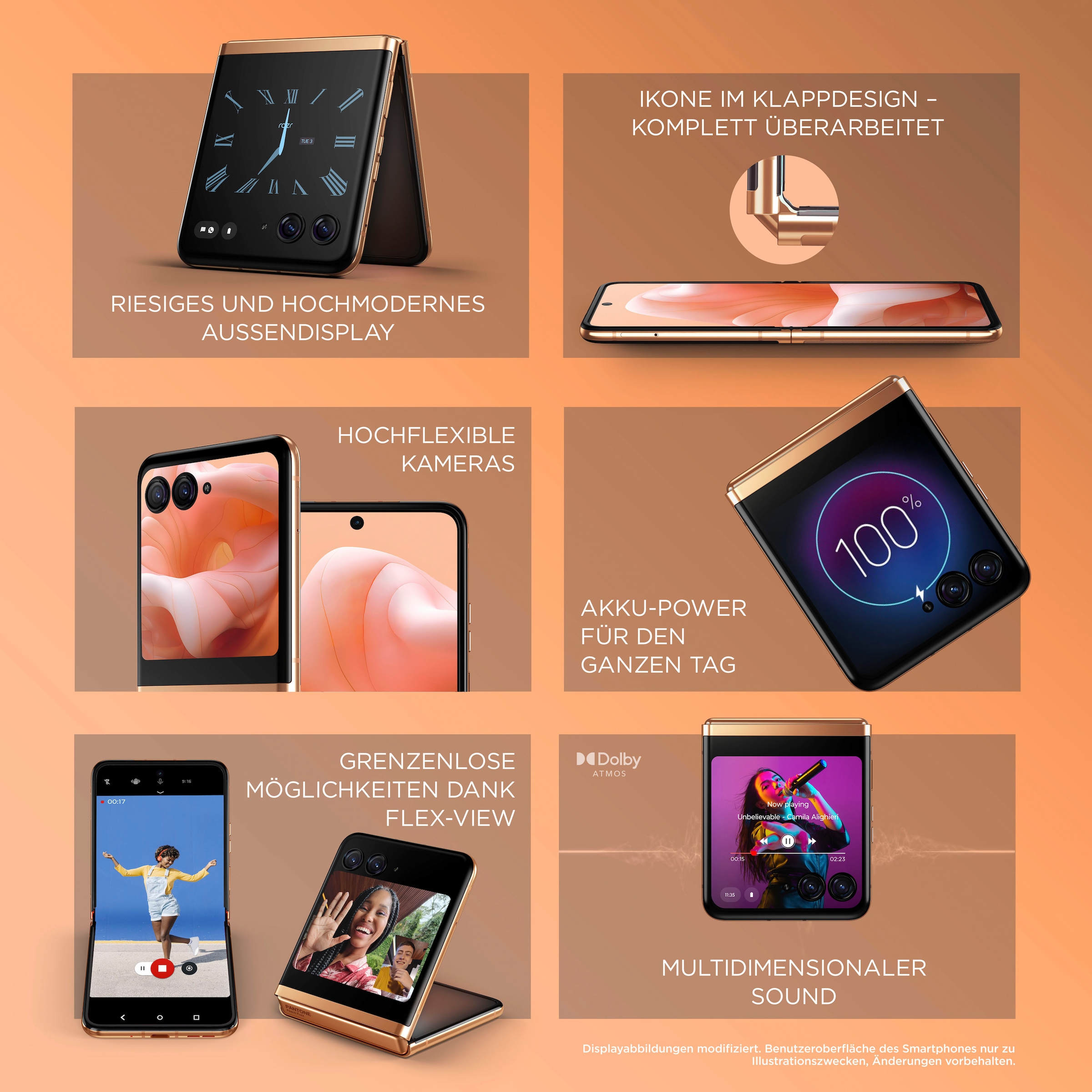 Motorola Smartphone »Motorola razr40 ultra«, Peach Fuzz