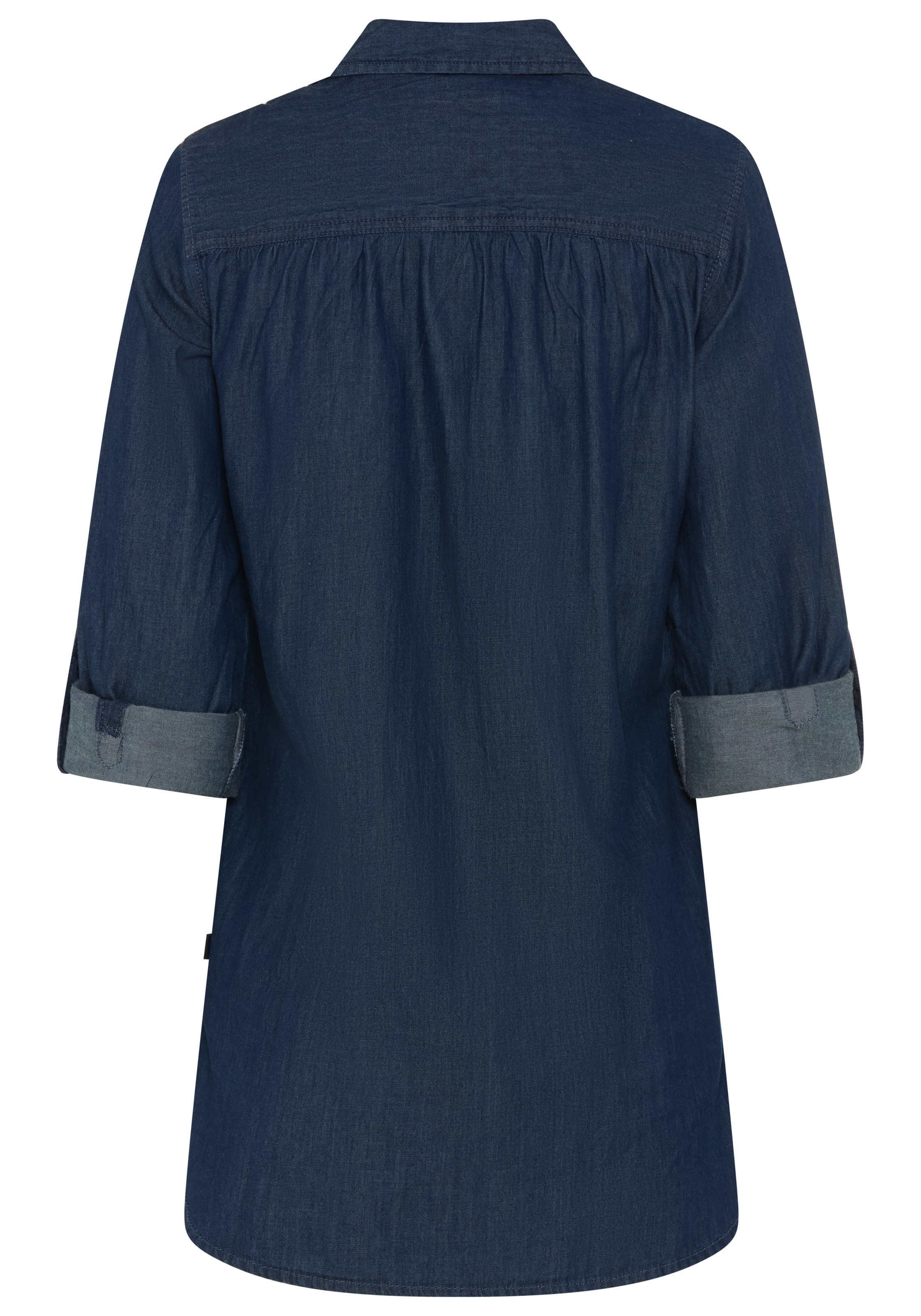 Arizona Jeansbluse »Krempelärmel mit Riegel« im Tunikastil
