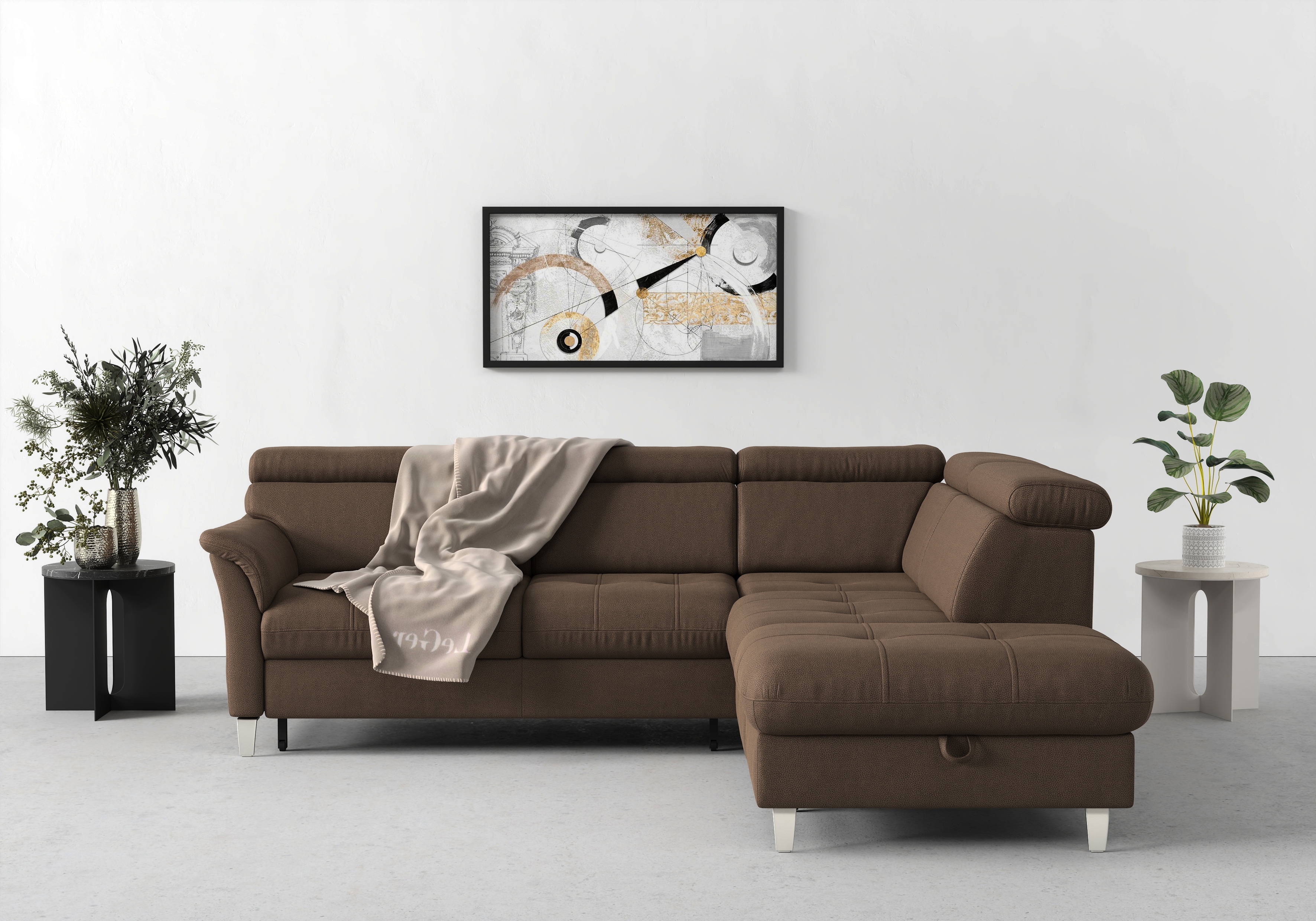 sit&more Ecksofa "Marano L-Form" inklusive Kopfteilverstellung, optional Schlaffunktion & Bettkasten