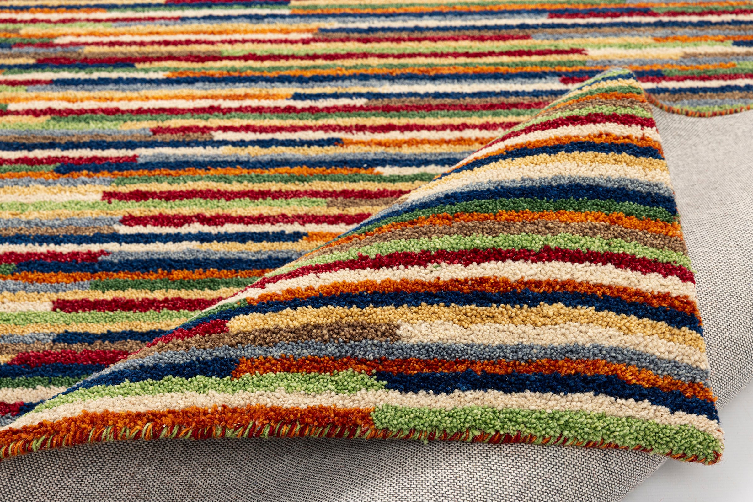 THEKO Wollteppich »Gabbeh Multi, Handweb Teppich, meliert, reine Wolle,«, rechteckig, 15 mm Höhe, Wohnzimmer, Schlafzimmer, Esszimmer