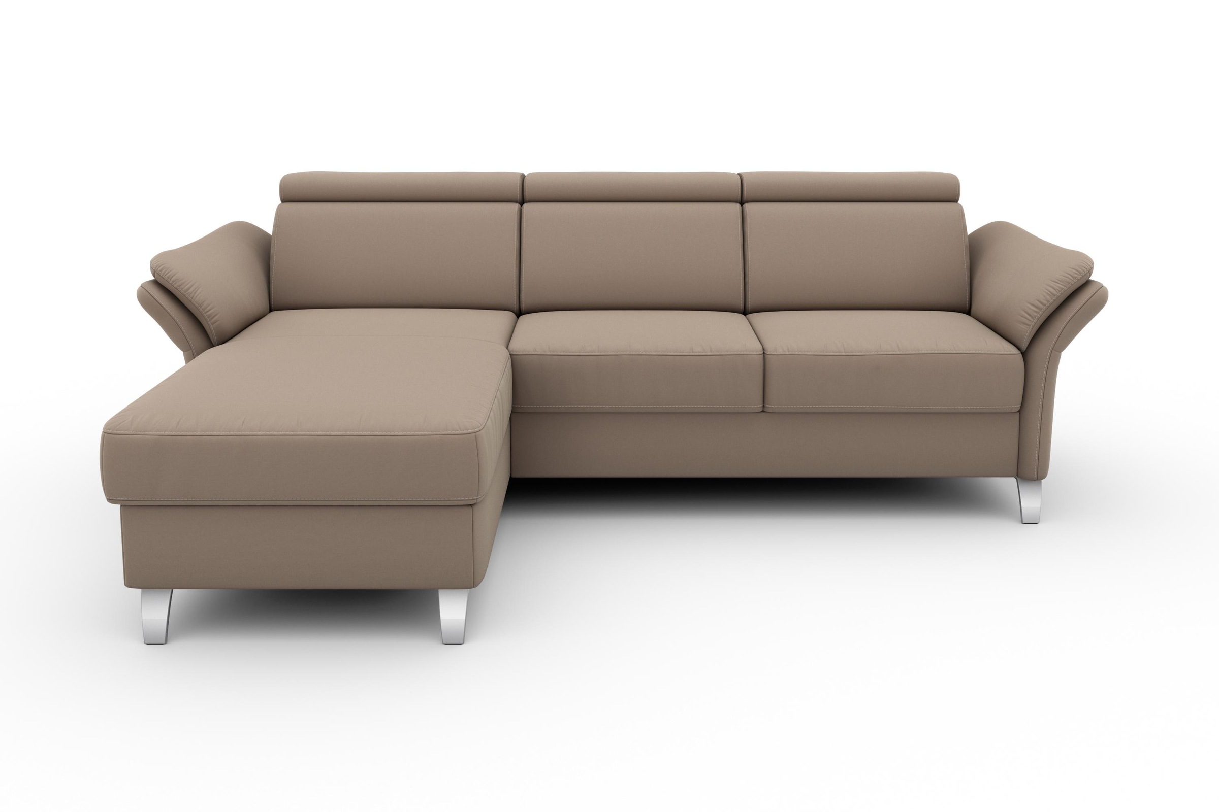 Ecksofa SIT & MORE "Vincenzo L-Form", braun (macchiato), B:252cm H:84cm T:165cm, Sofas, Ecksofa, inklusive Kopfteilverstellung, wahlweise mit Bettfunktion, Bettkasten 10