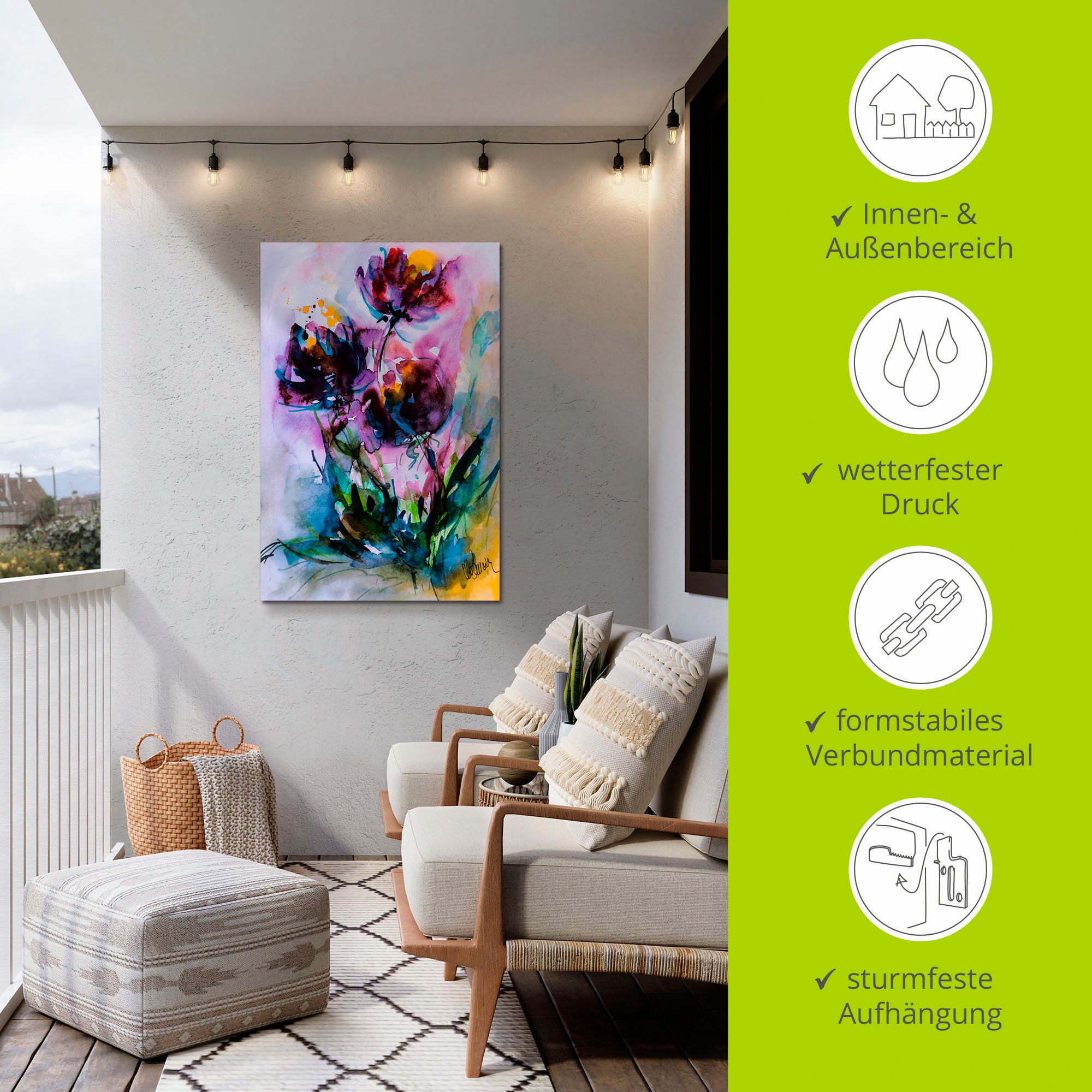 Artland Wandbild »Küchenschelle«, Blumen, (1 St.), als Alubild, Outdoorbild, Leinwandbild, Poster in verschied. Größen