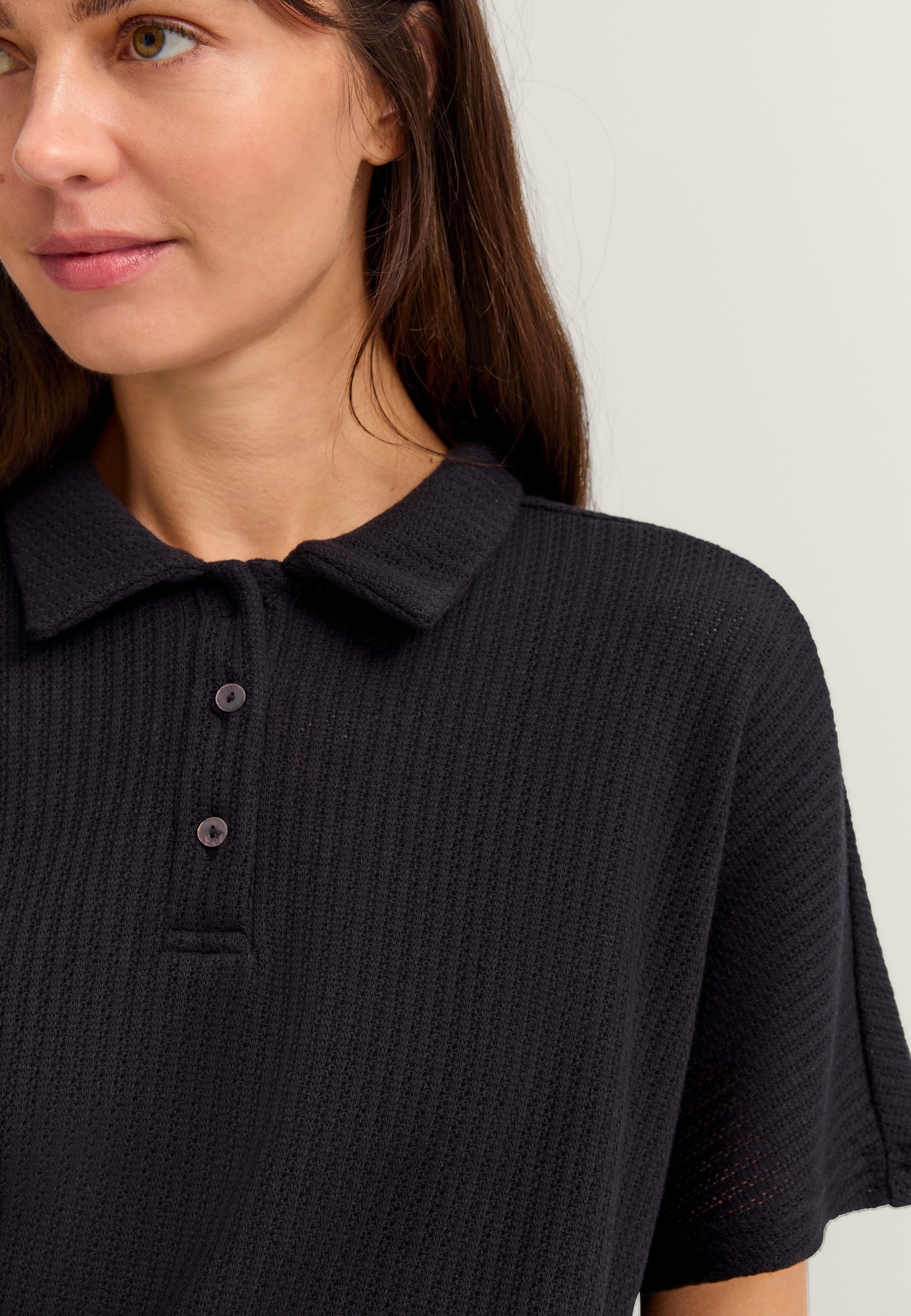 bugatti T-Shirt aus strukturierter Baumwollmischung