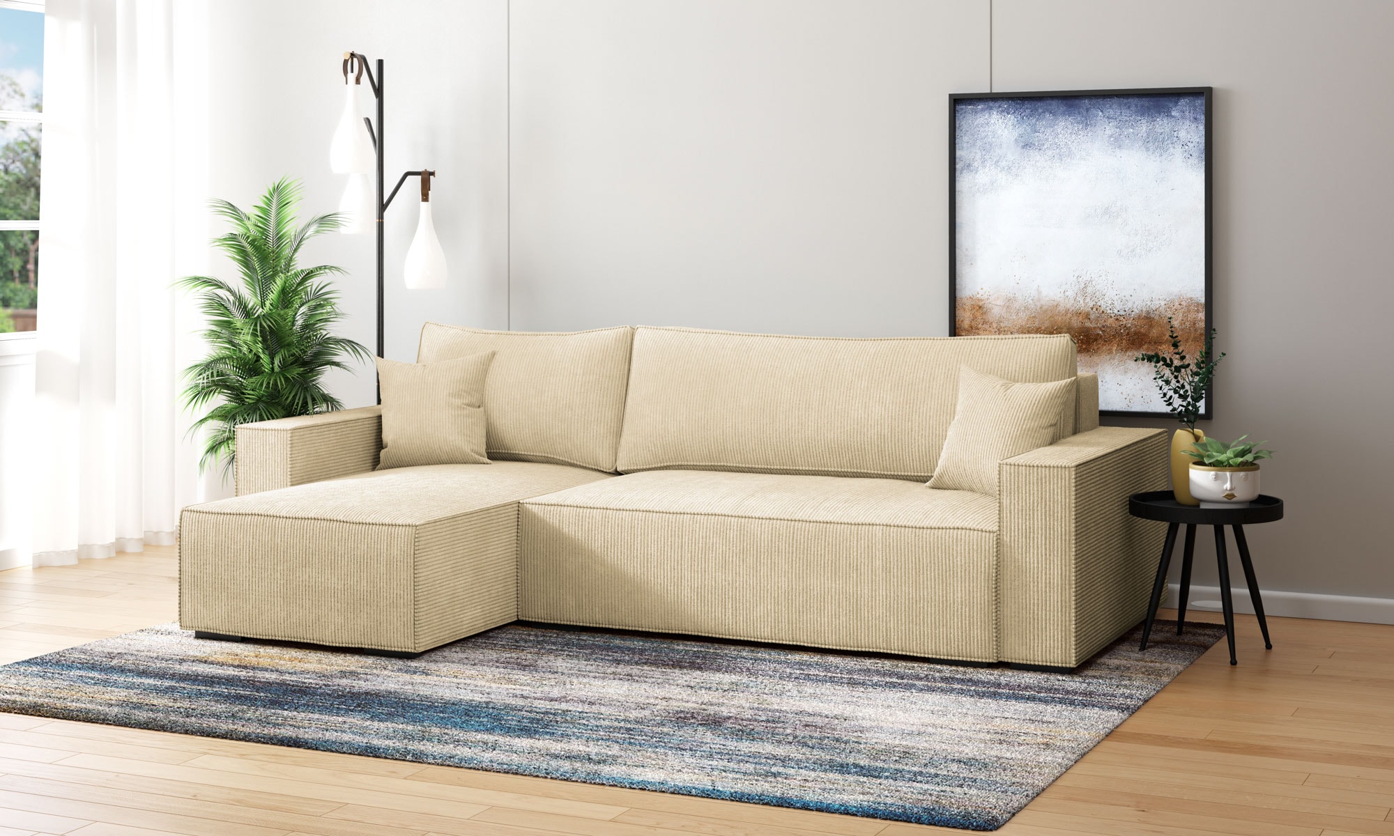 INOSIGN Ecksofa "Winton Cordsofa / Schlafsofa 253 cm" Cord, Recamiere wechs günstig online kaufen