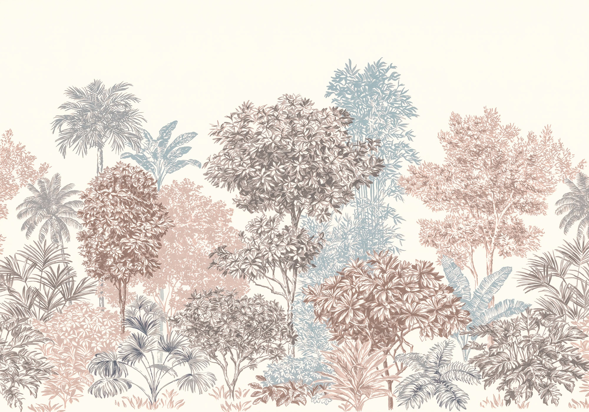 Komar Vliestapete "Digitaldruck Vlies - Painted Trees - Größe 400 x 280 cm" bedruckt glatt Wohnzimmer, Schlafzimmer