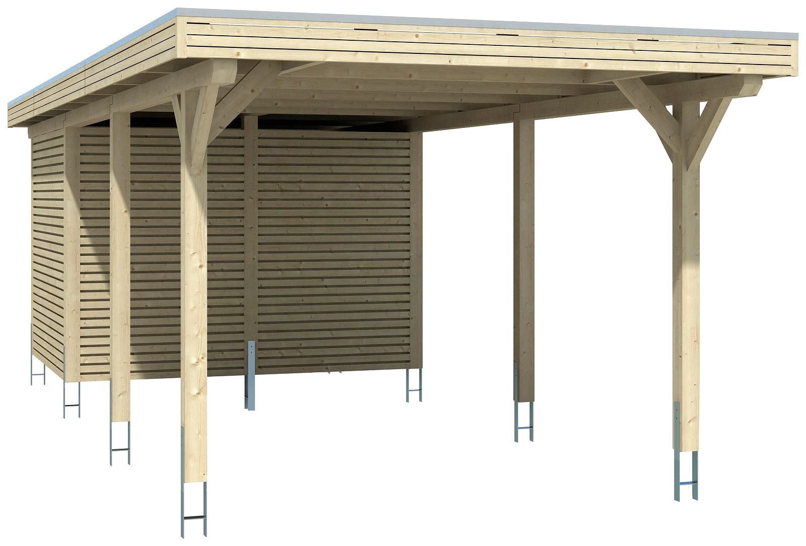 Skanholz Einzelcarport »Spessart« Massivholz 291 cm natur
