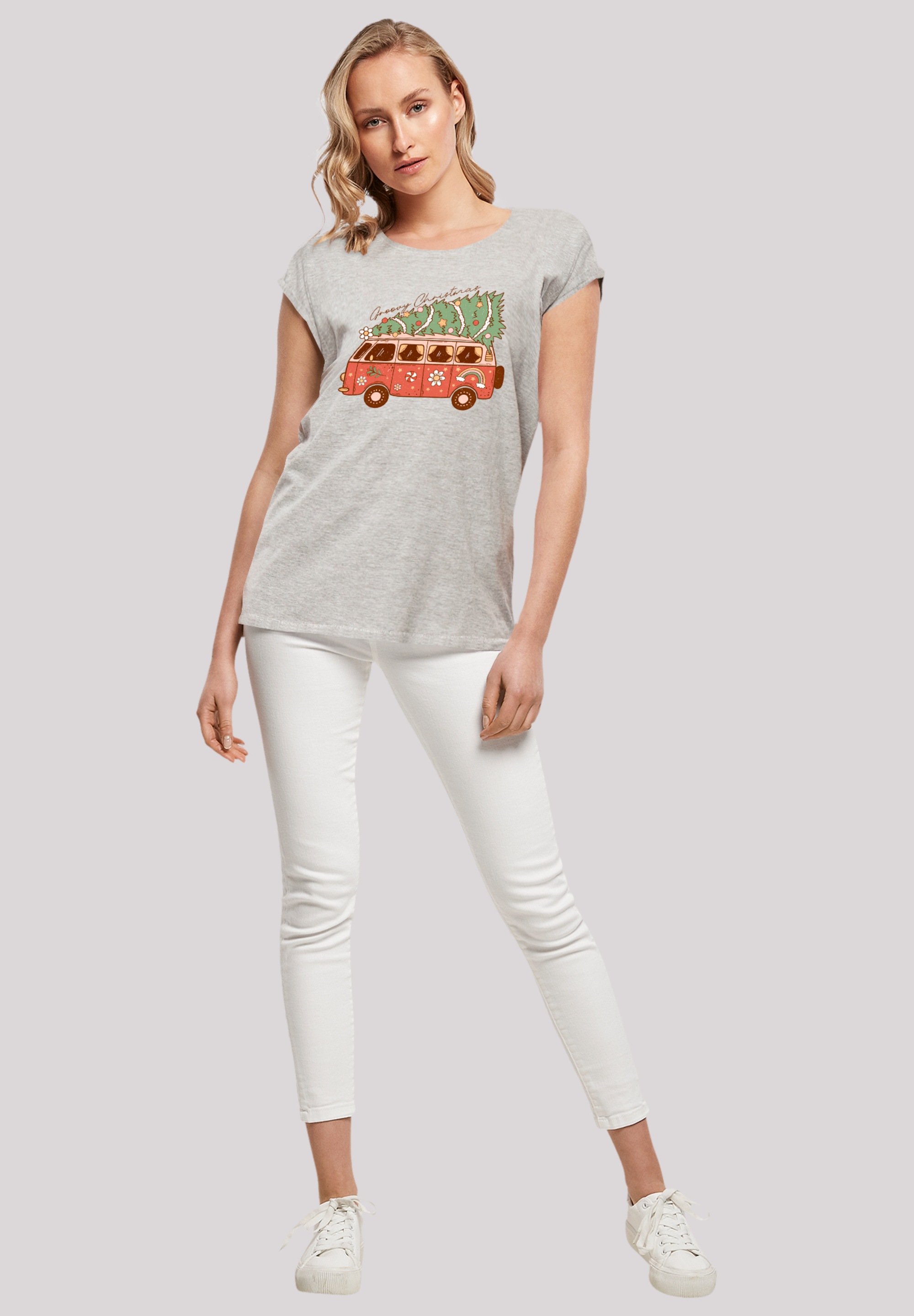 F4NT4STIC T-Shirt »Groovy Weihnachten Camper Van«, Premium Qualität, Weihnachts-Kollection