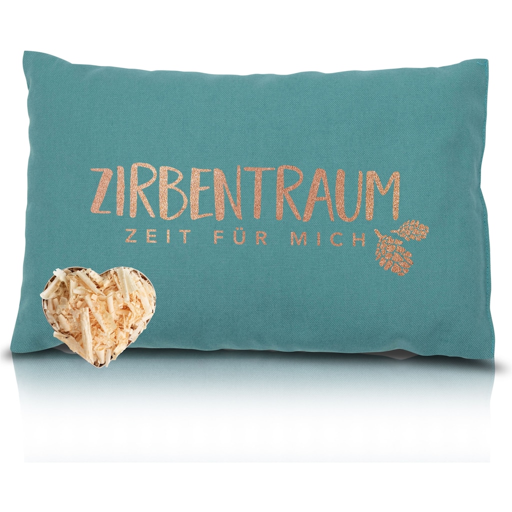 herbalind Zirbenkissen »Zirbentraum in Anthrazit/Roségold 30x20 mit Reißverschluss - Gefüllt«, (1 tlg.)