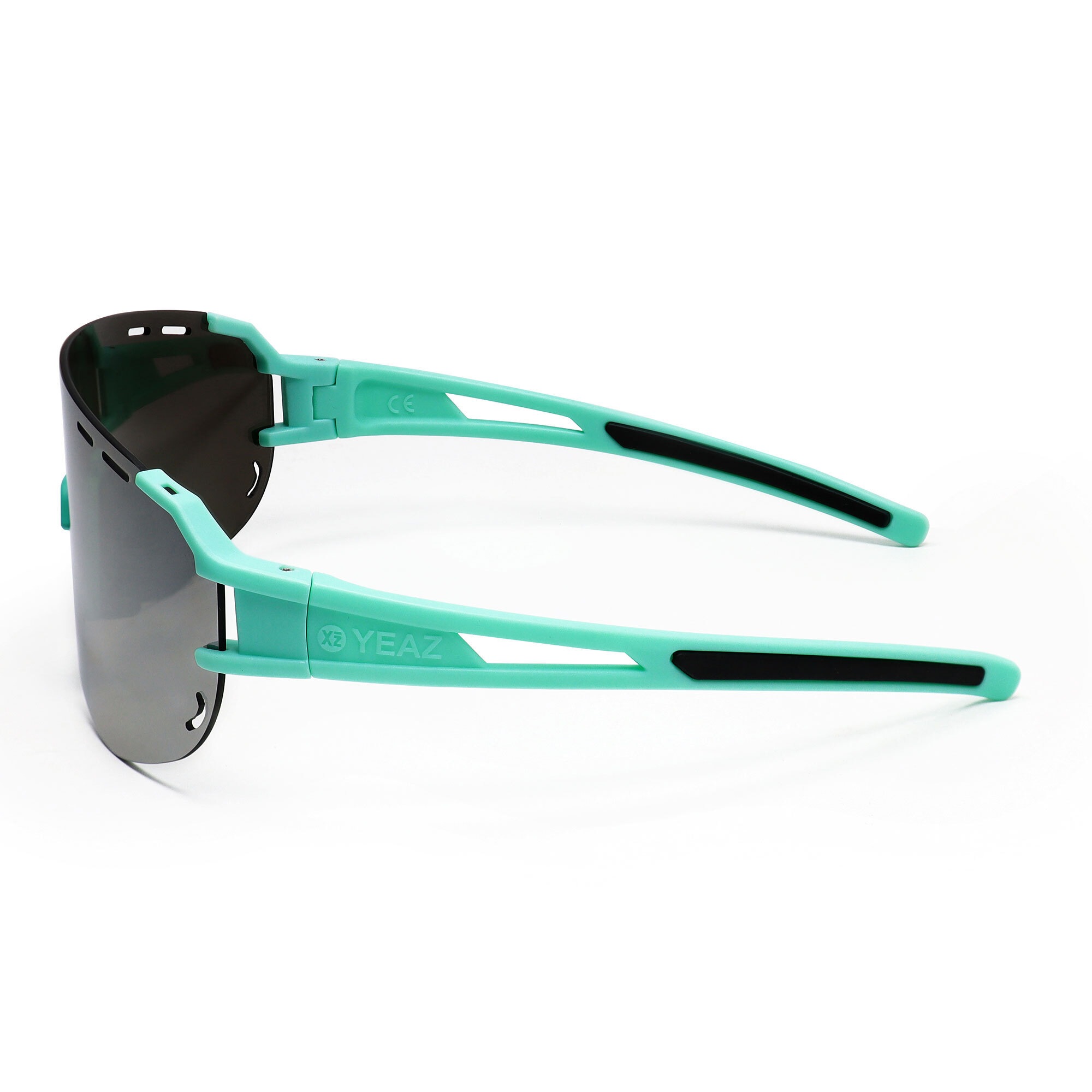 Sportbrille YEAZ "Sport-Sonnenbrille weiß/blau SUNGLOW", Damen, grün (grün, silber), Sonnenbrillen 2
