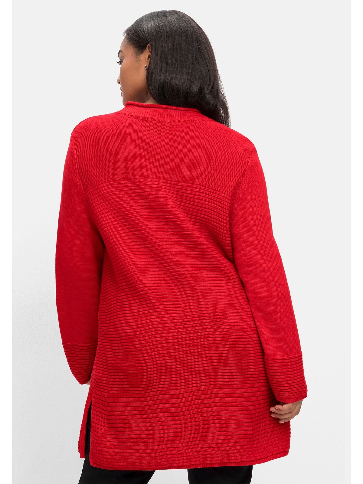 Sheego Longstrickjacke »Große Größen«, im Strukturmix, mit V-Ausschnitt