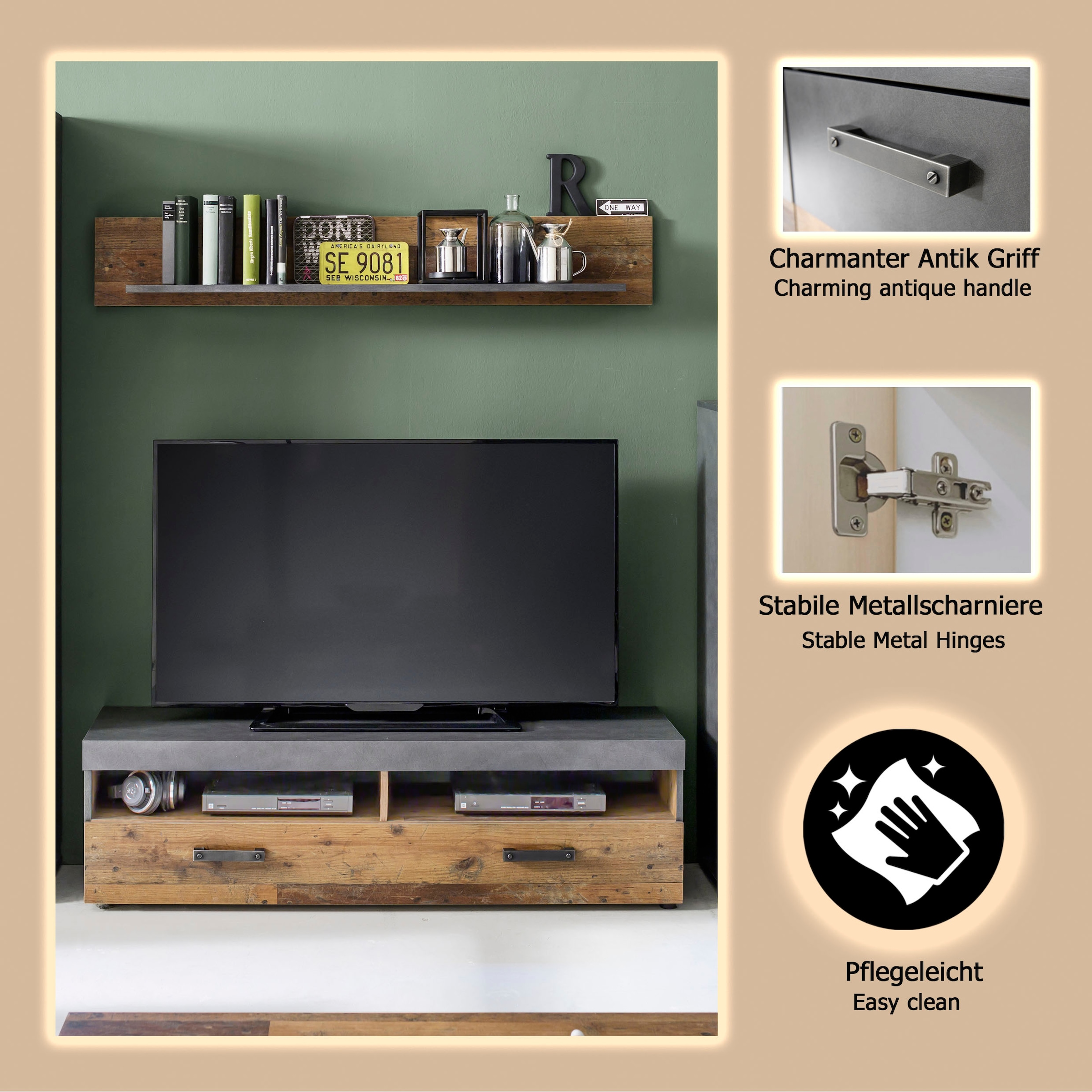 INOSIGN Wohnwand »Ilana«, Komplettset bestehend aus: TV-Unterteil und Wandboard