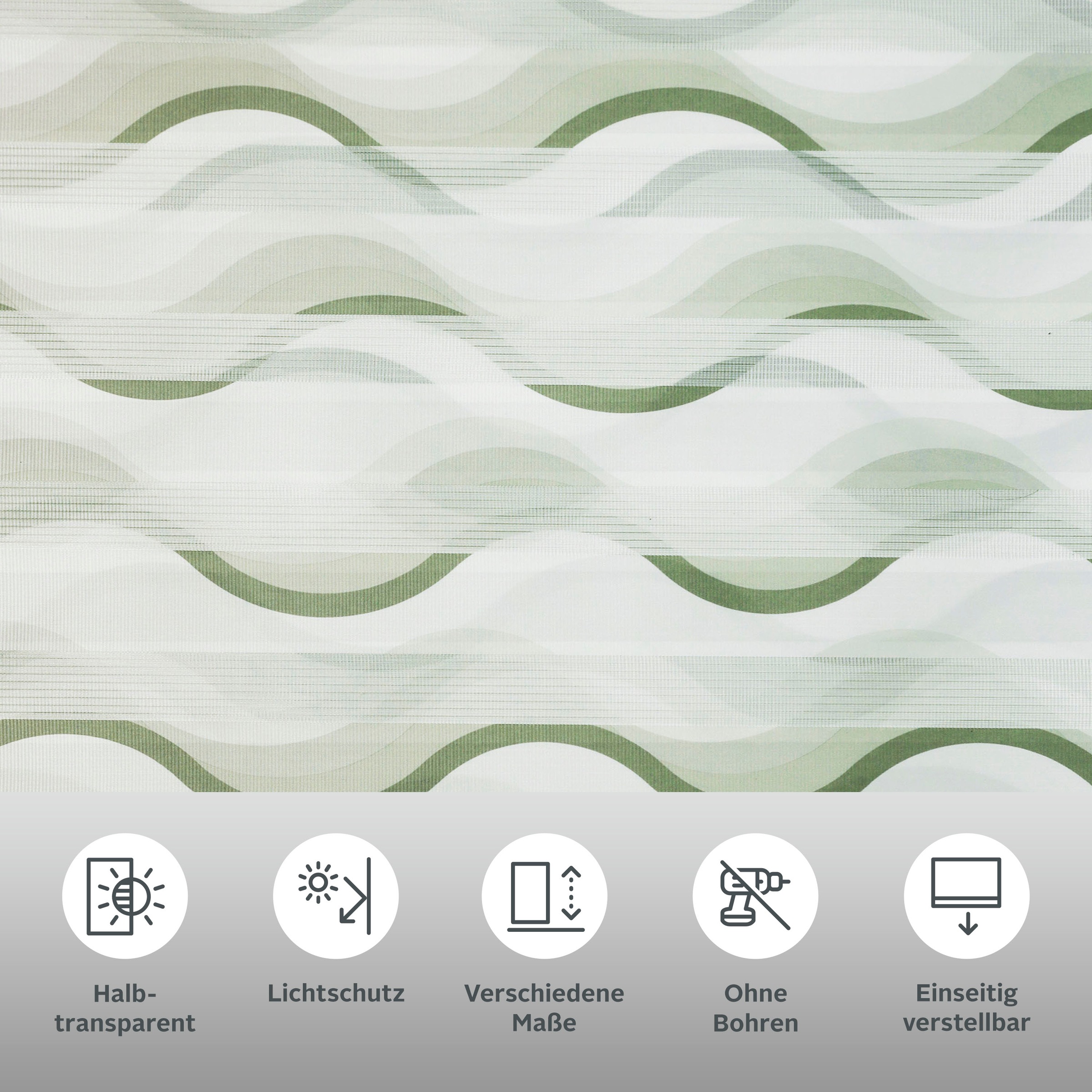 Thumbnail - OTTO home Doppelrollo "Welle" Lichtschutz Sichtschutz  Verdunkelung ohne Bohren freihängend Fixmaß, Klemmfix-Duo-Rollo, ...