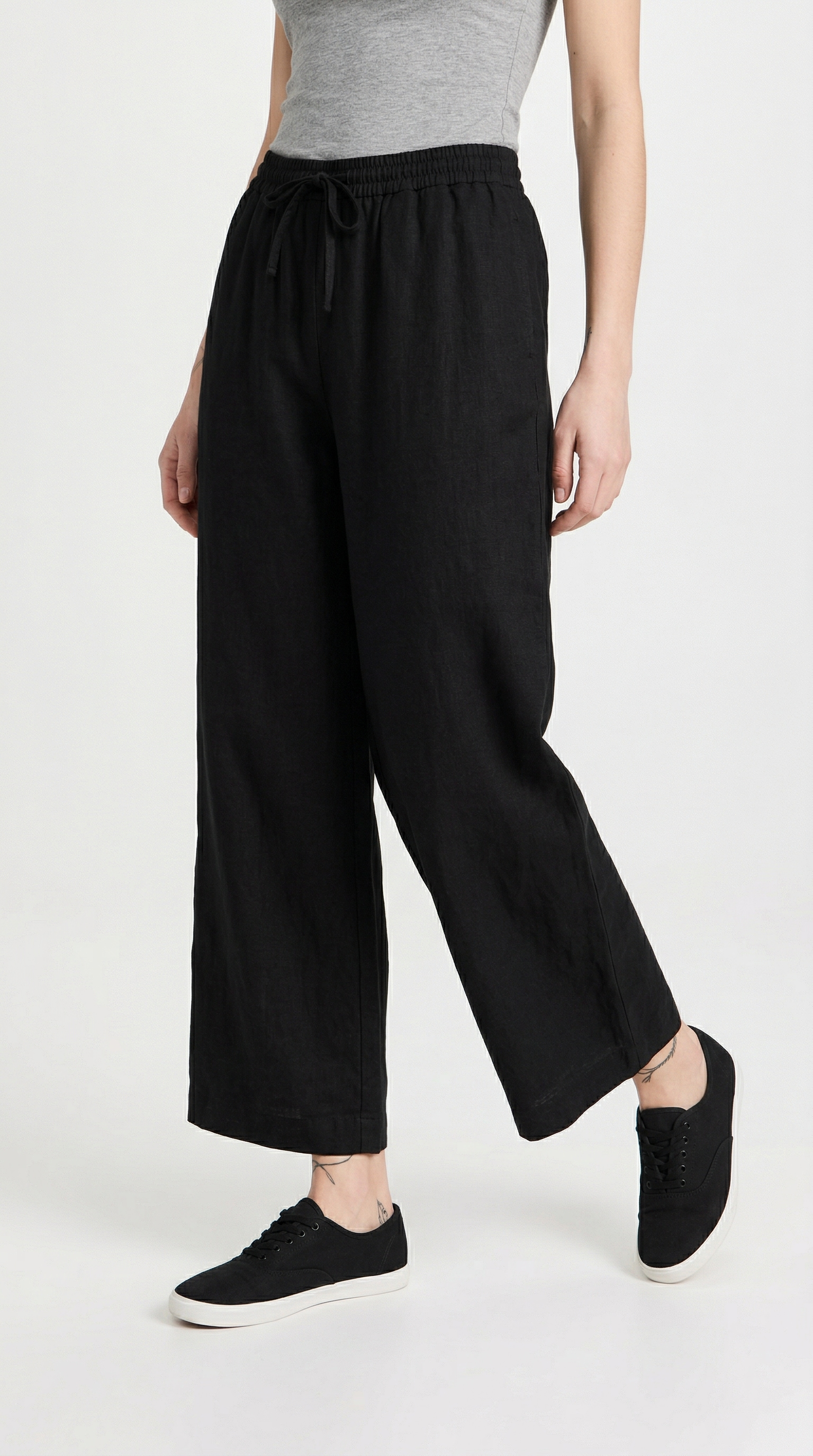 FREEQUENT "FQLAVA-PANTS" Sommerhose aus Leinenmix und mit Kordelzug