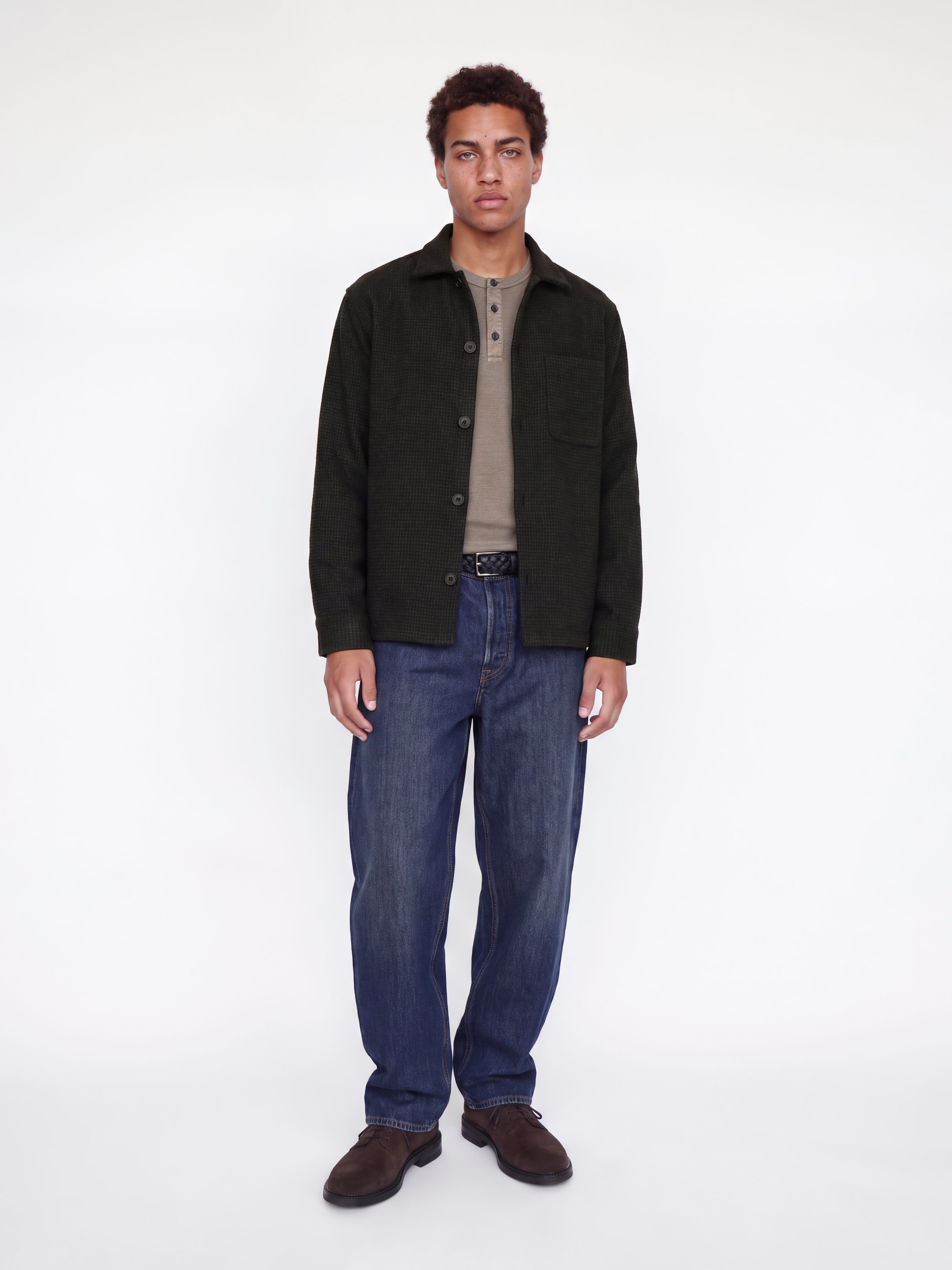 Jack & Jones Langarmhemd »JJESOHO OLLIE OVERSHIRT LS SN« Materialmix, locker geschnitten