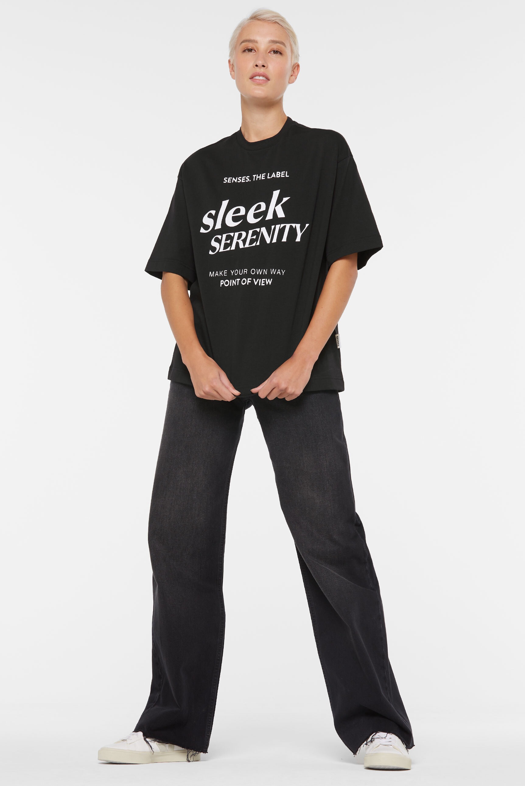SENSES.THE LABEL Rundhalsshirt, aus Baumwolle