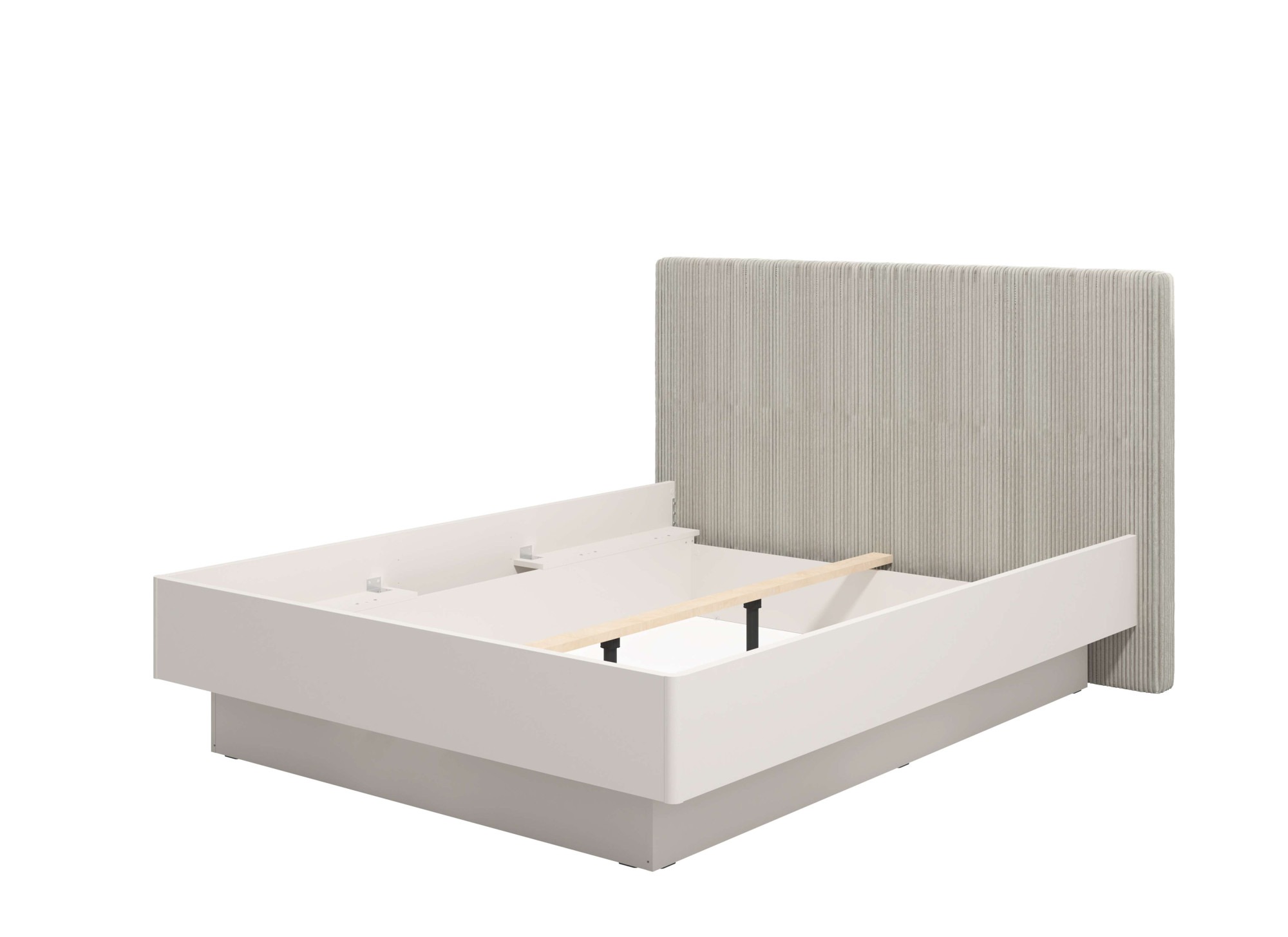 INOSIGN Bettgestell »Lucca Bett, mit gepolstertem Kopfteil, bezogen mit weichem Cordstoff«, in eleganten und modernen Cashmere Farbe