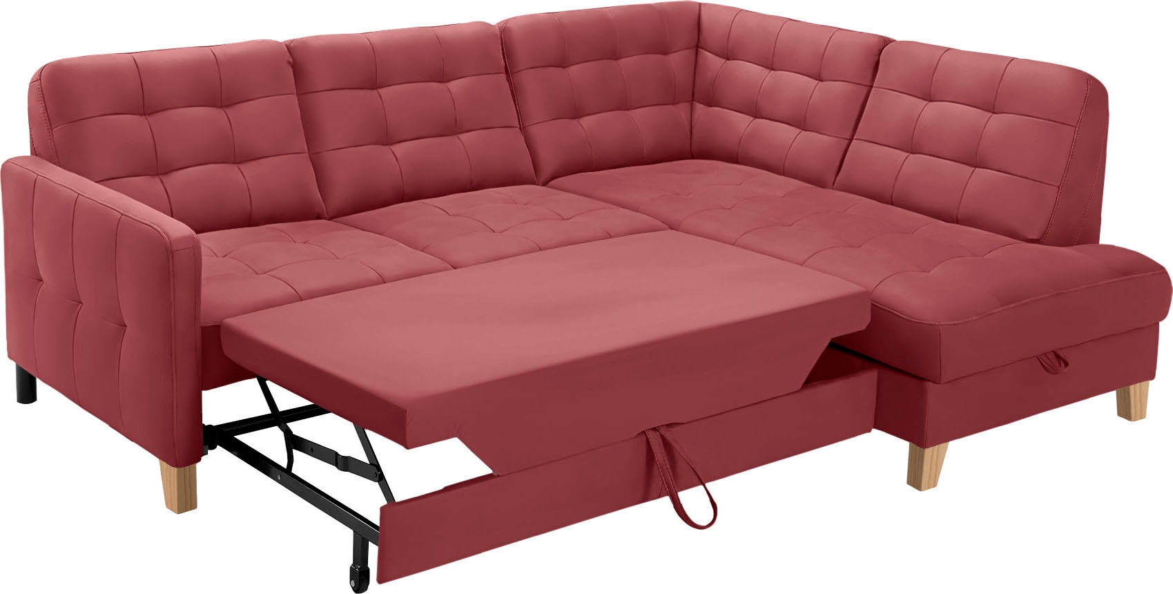 exxpo - sofa fashion Ecksofa »Elio, kompakt und komfortabel, bequem, zeitloses Design, L-Form«, wahlweise mit Bettfunktion und Bettkasten
