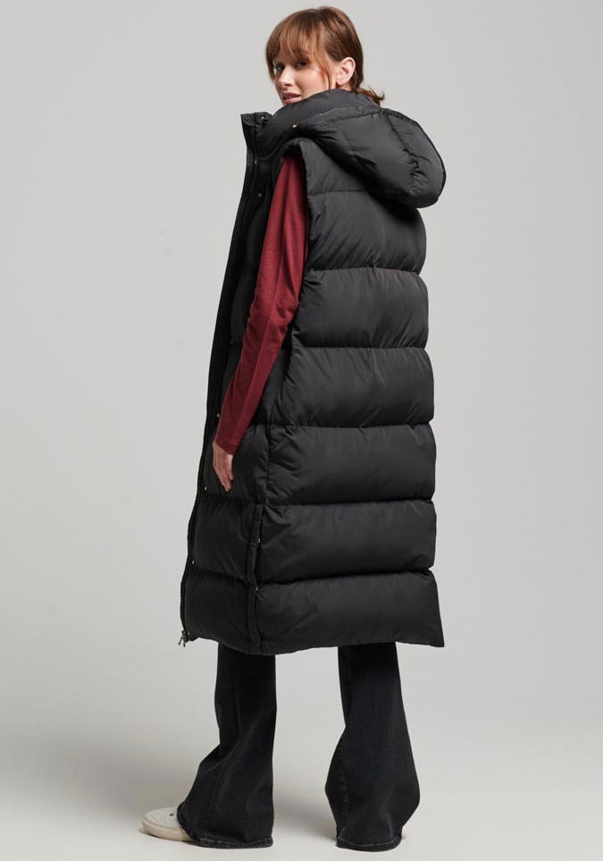 Superdry Steppweste »LONGLINE HOODED PUFFER GILET«