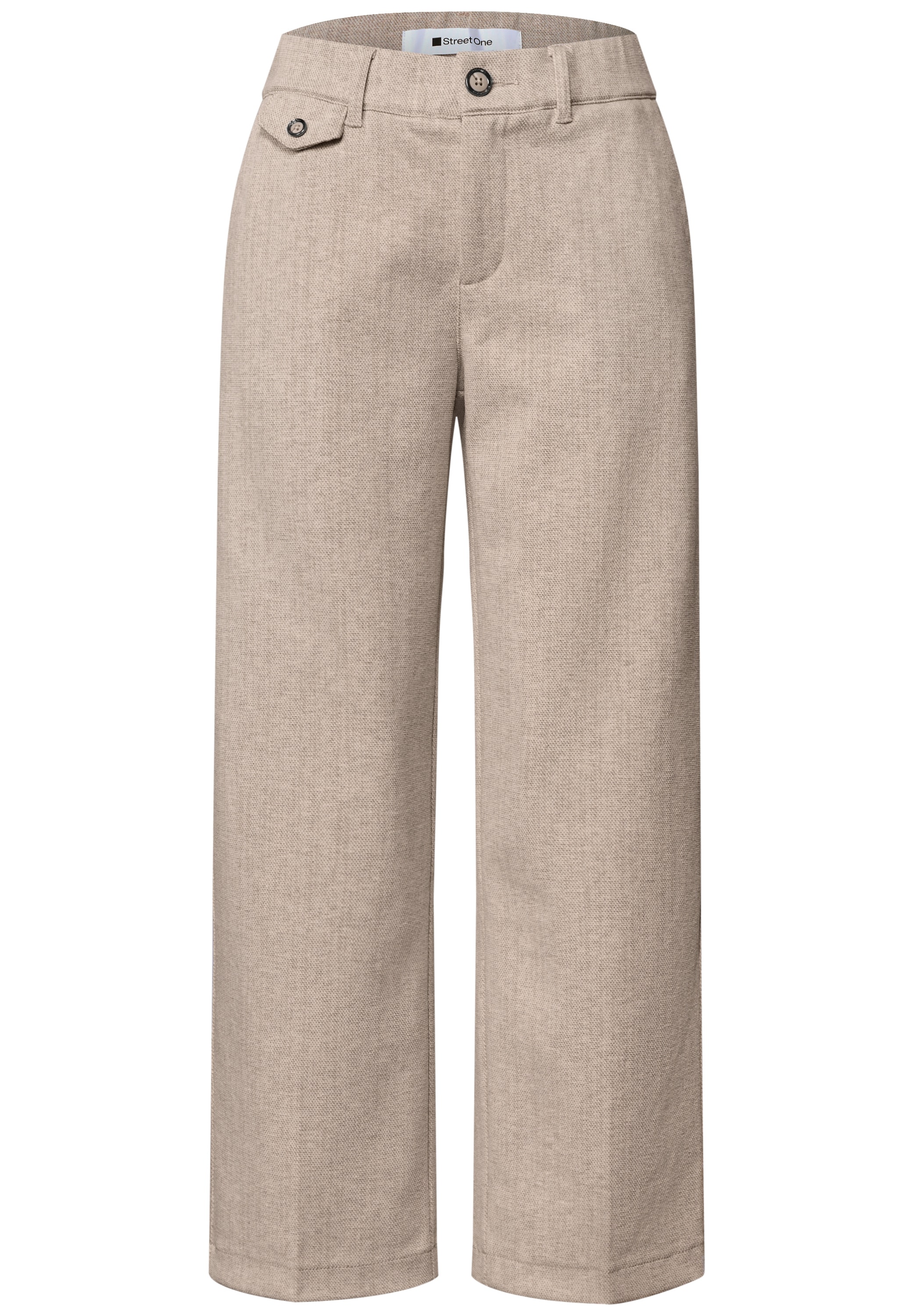 STREET ONE Stoffhose  im Melange-Look, verkürzte Länge