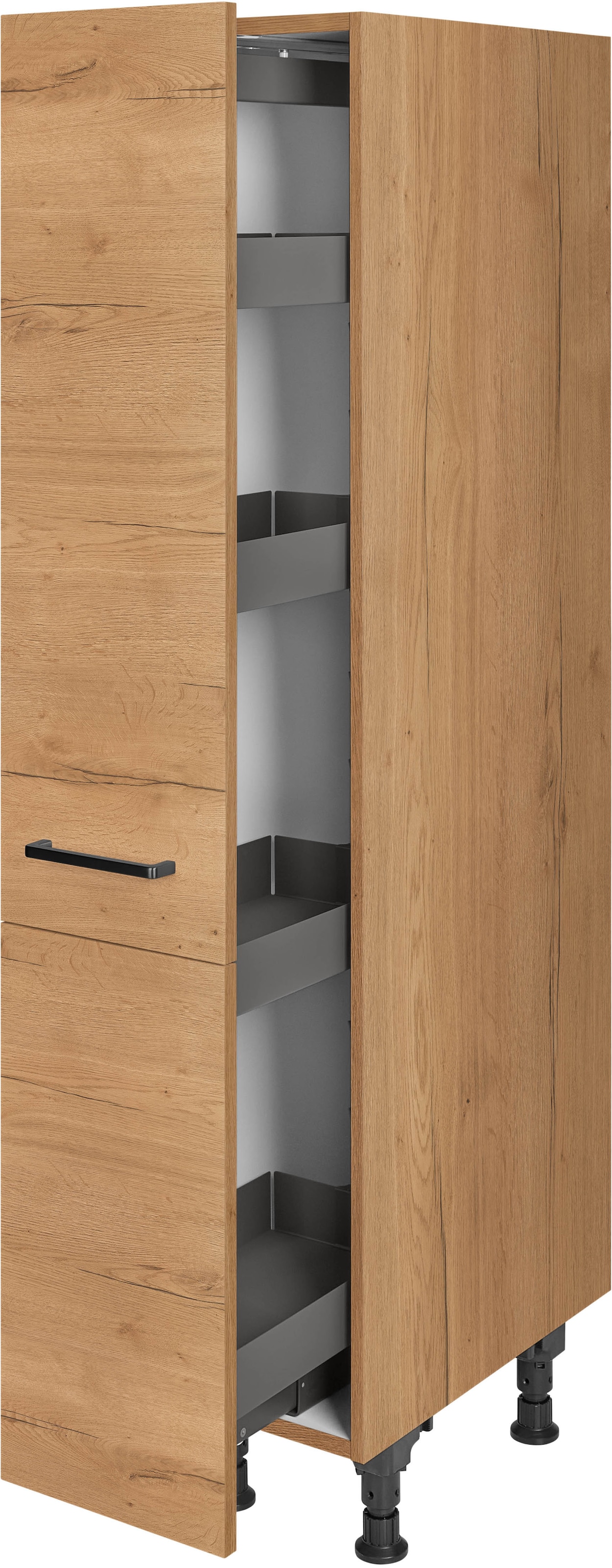 nobilia® Apothekerschrank »"Structura", mit 4 Einhängekörben, Breite 30 cm, Höhe 167,8 cm,«, vormontiert, Ein- und Auszugsdämpfung SoftStoppPro