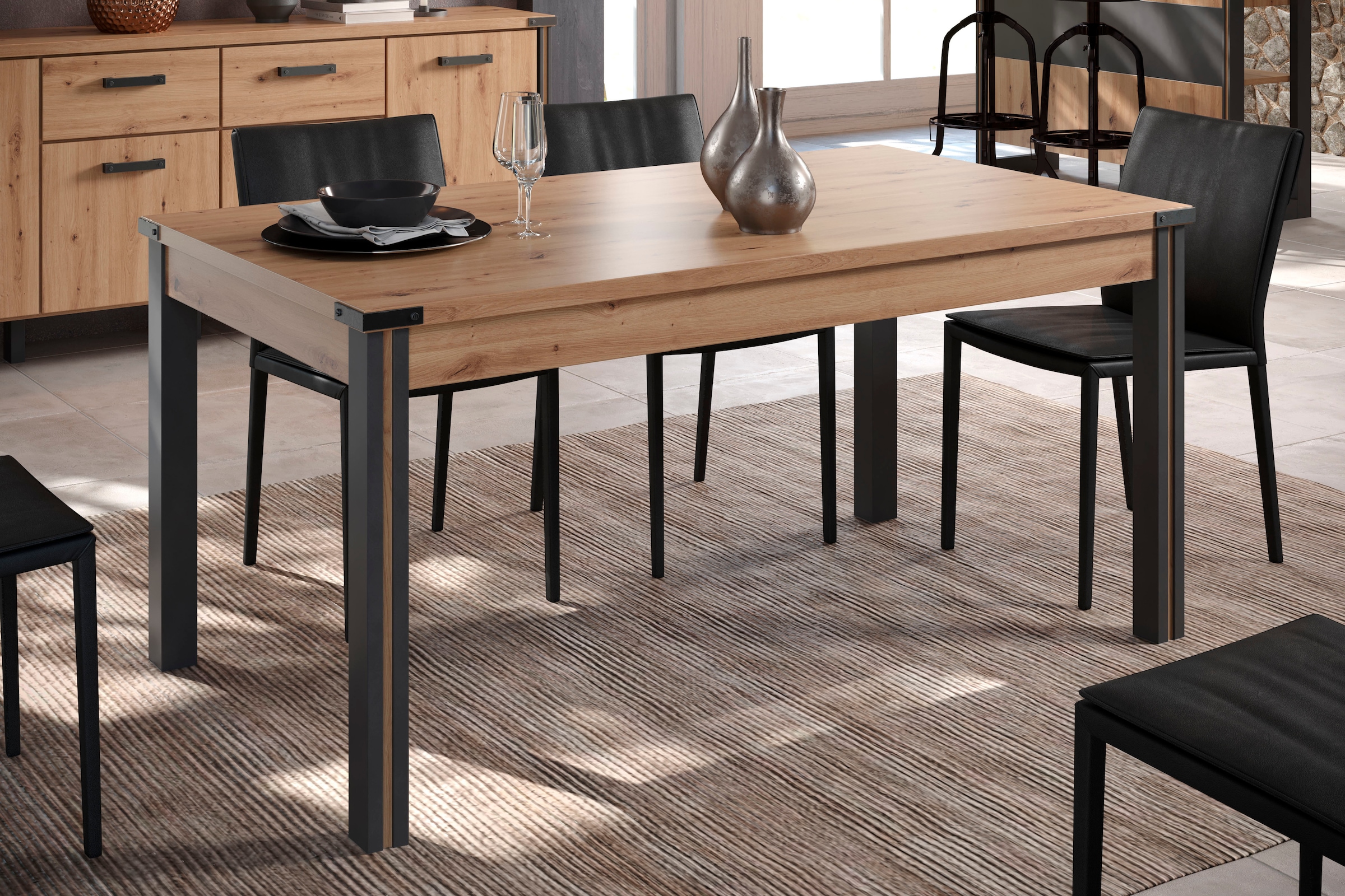 Home affaire Esstisch »Mia« 1 Stk. tlg. Esszimmertisch, rechteckige Form - (B/T/H) 160/90/77 cm
