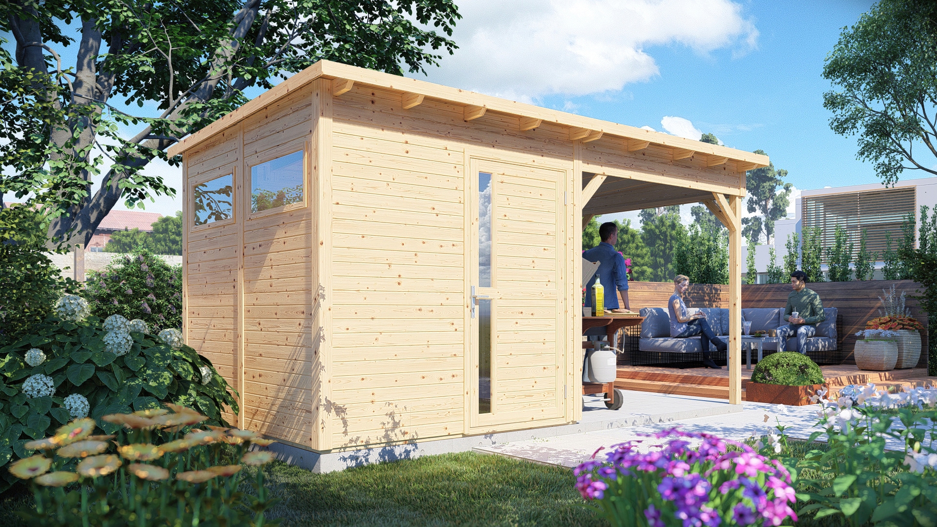 BERTILO Gartenhaus »Pentus 2«, (Set)