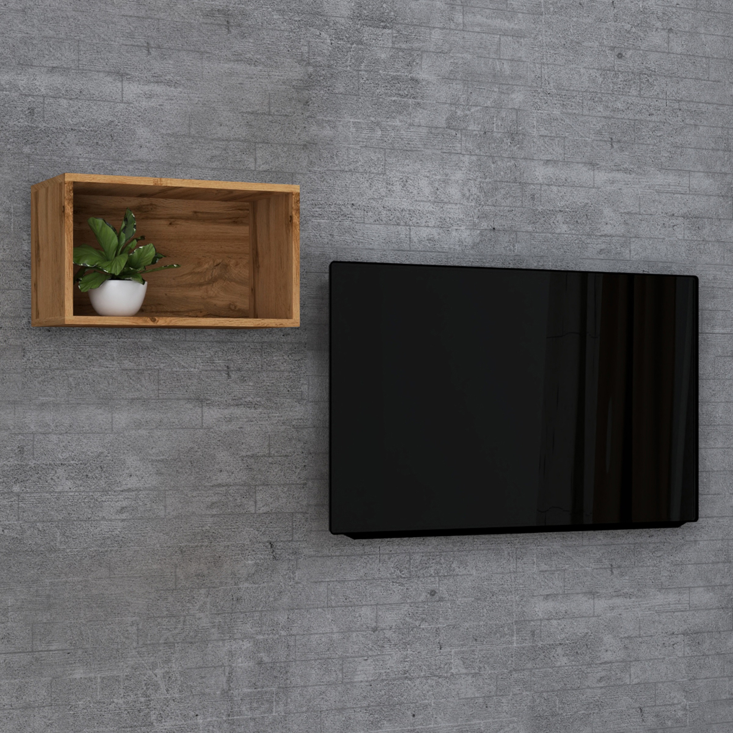 VCM Wandregal »VCM Holzregal hängend | platzsparendes Regal | Maße: H. 30 x B. 50 x T. 28 cm | Elegantes Regal hängend | Aufbewahrungsregal | Bücherregal | Wandboard - Arila S«