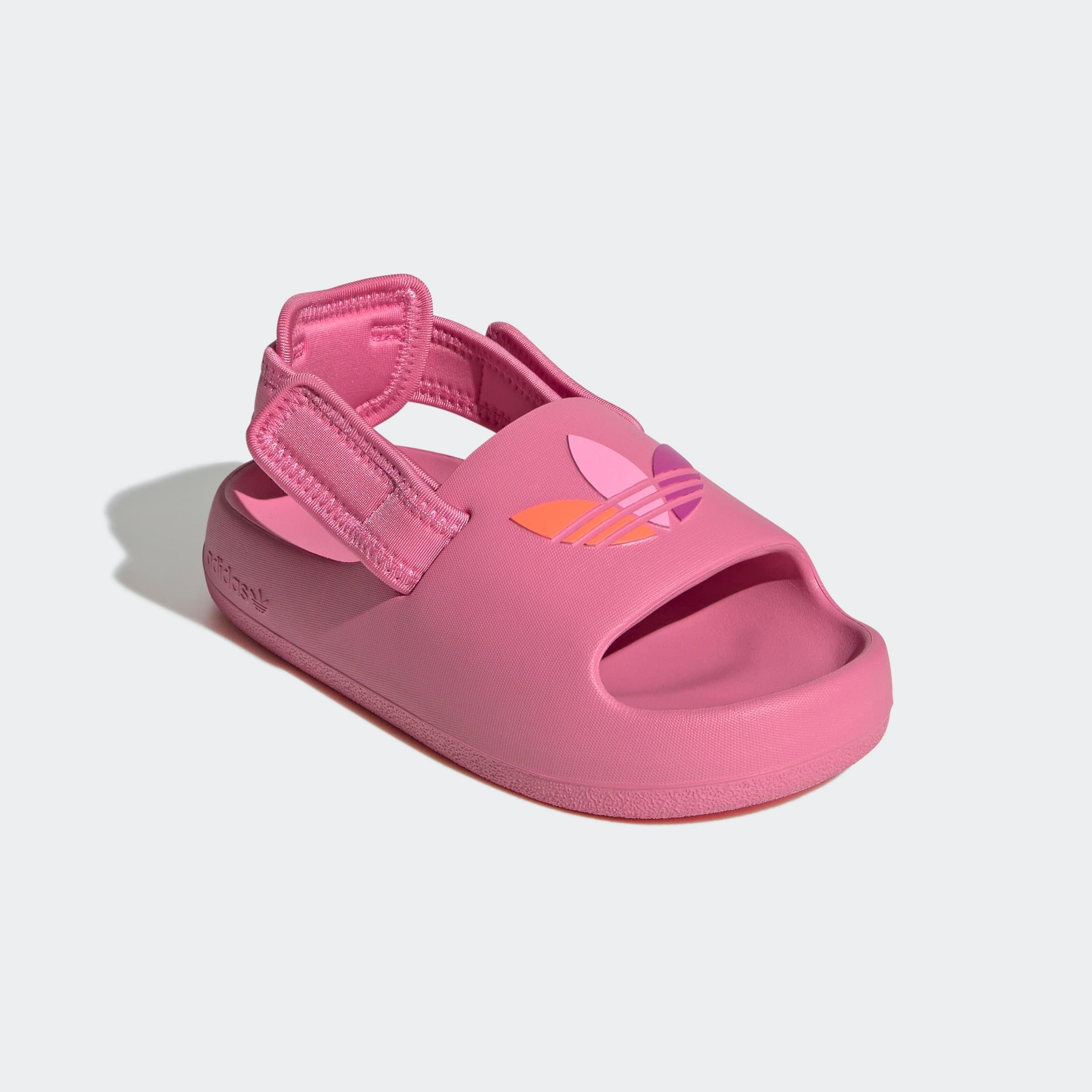 Badesandale ADIDAS ORIGINALS "ADIFOM KIDS ADILETTE", Mädchen, Gr. 34, rosa (rose tone, semi lucid fuchsia, bliss pink), Synthetik, Textil, Schuhe, Badelatschen für Kinder & Jugendliche