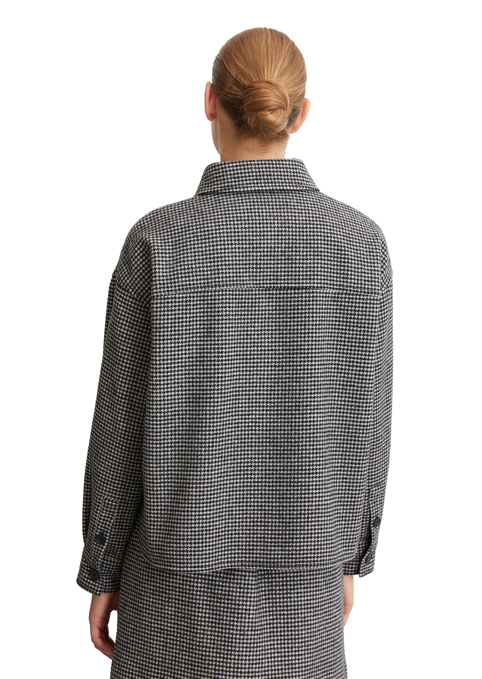 Marc O'Polo Kurzjacke »mit lässigem Hahnentritt-Muster«, ohne Kapuze