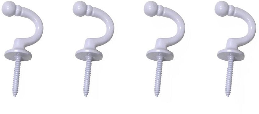Raffhaken INDEKO, Ø:3cm, weiß, Metall, Raffhalter, "Tours, rund"