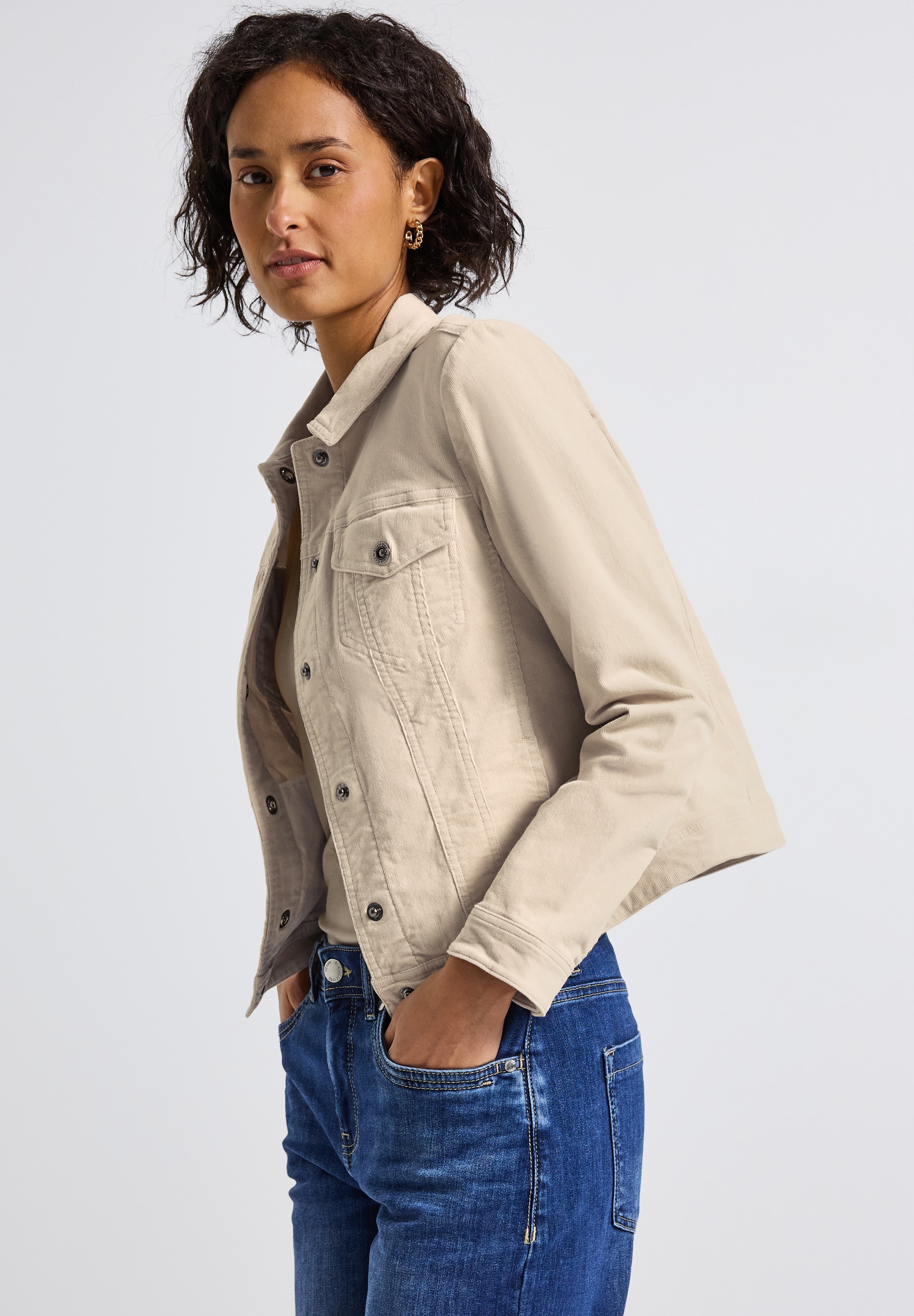 STREET ONE Cordjacke ohne Kapuze in Cord-Optik