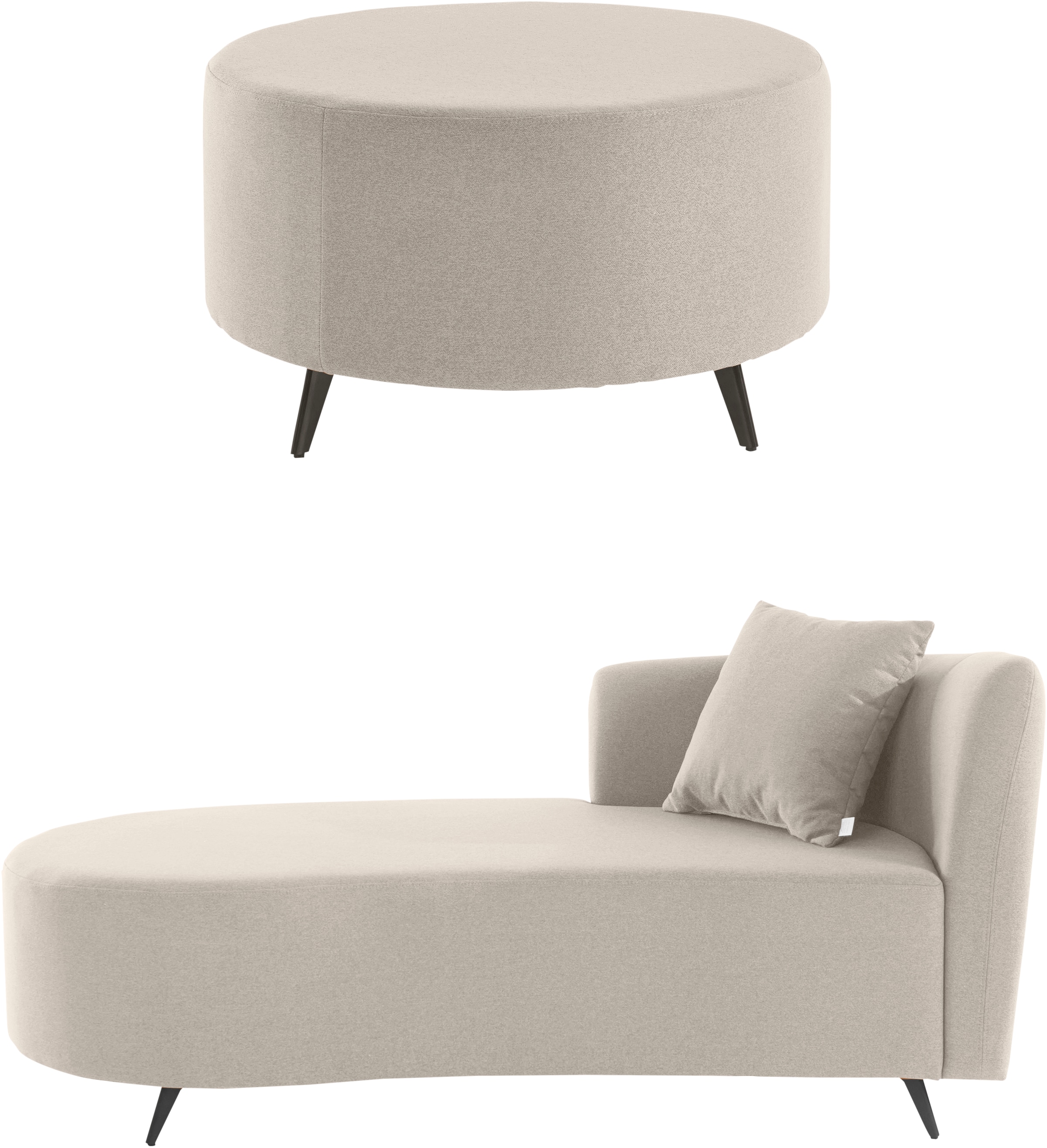 Home affaire Recamiere "Hulby" wahlweise mit und ohne Hocker und Armlehne l günstig online kaufen