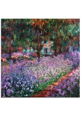 Glasbild »Der Garten des Künstlers bei Giverny«, Garten, (1 St.)