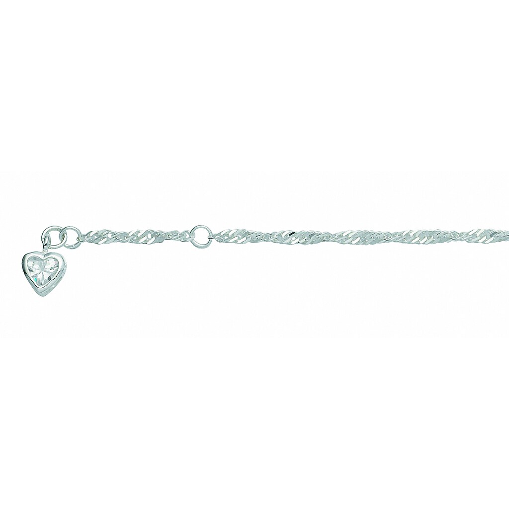 Adelia´s Fußkette »Damen Silberschmuck«, 25 cm 925 Sterling Silber Singapur Kette Silberschmuck für Damen