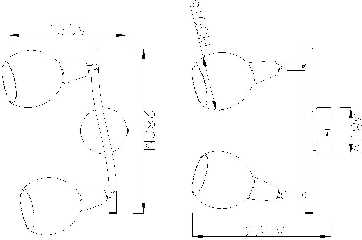 GLOBO LIGHTING Deckenspot »ELLIOTT« E14 1 Stk. LED Strahler für Wohn- & Schlafzimmer dimmbar