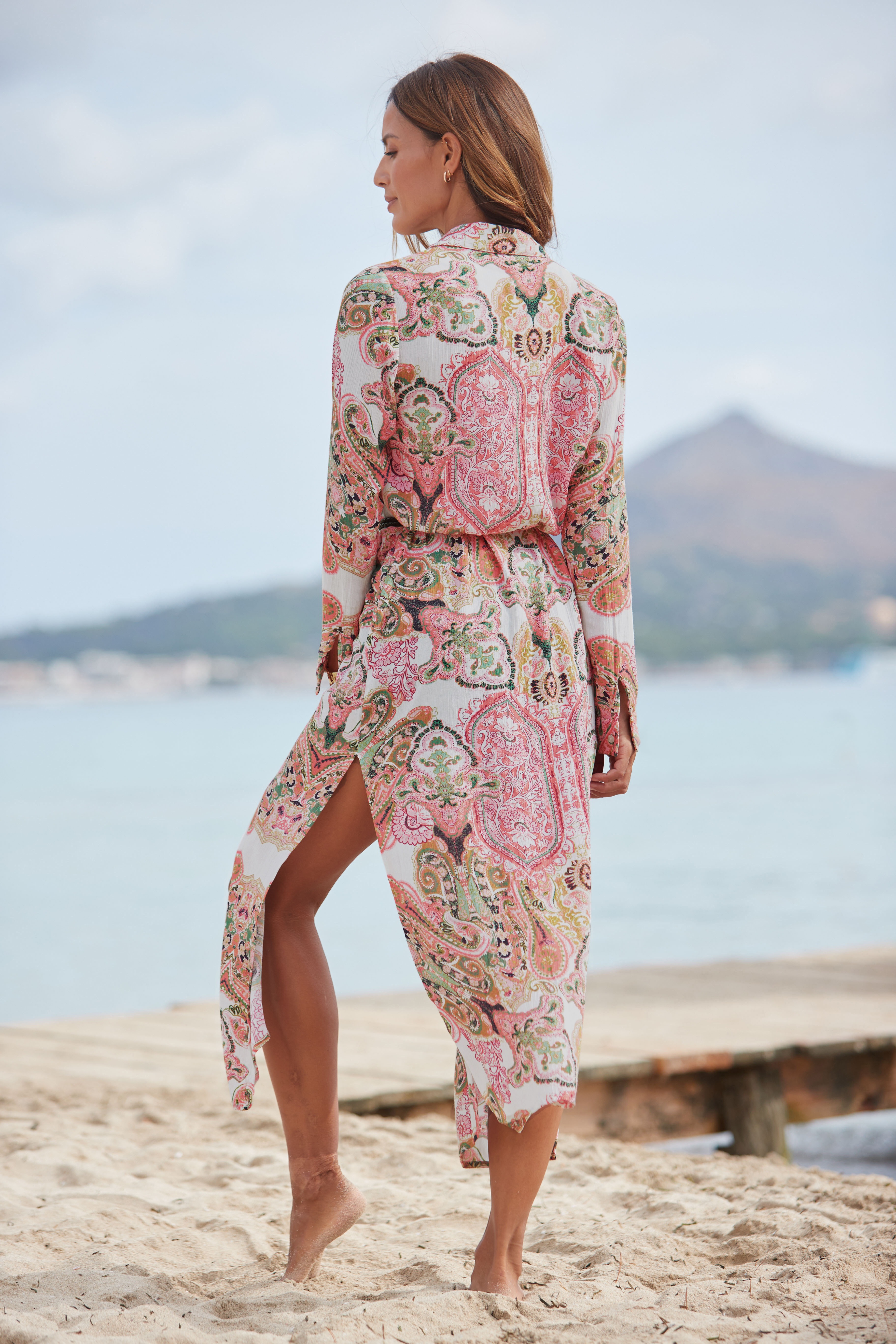 Thumbnail - LASCANA Hemdblusenkleid "Cover-Up", Cover-Up, gekreppte Viskose, Maxikleid mit Knopfleiste, Sommerkleid