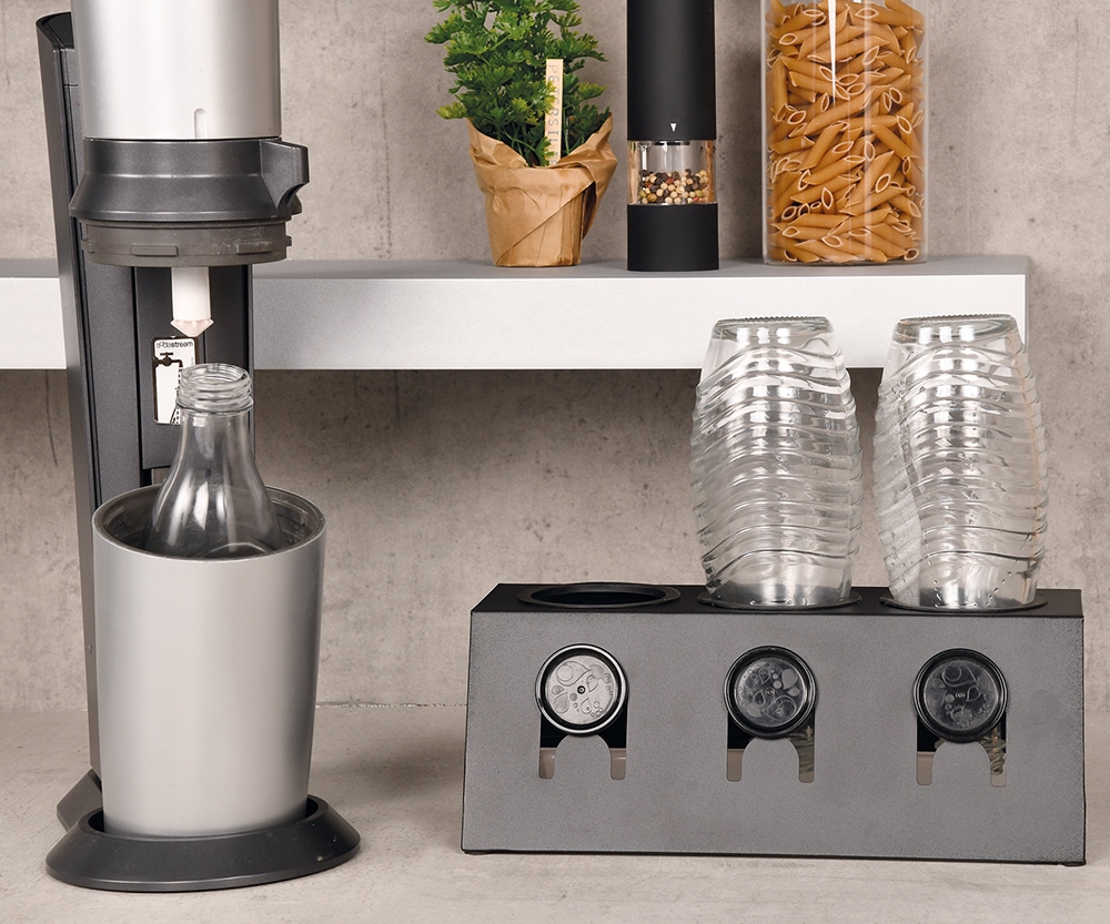 KESPER® Flaschenhalter »für 3 Flaschen, mit Abtropfschale«, (1 St.), stilvoller Helfer für Küche und Haushalt