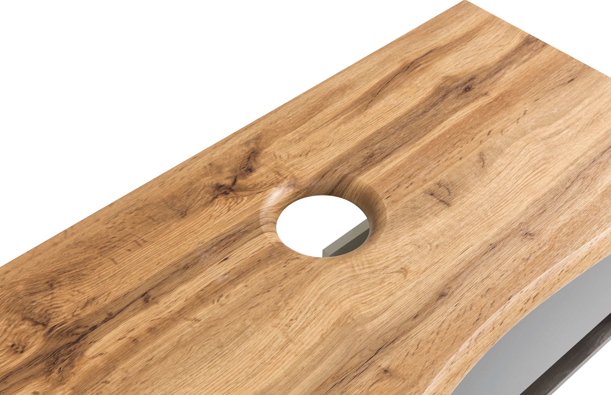 welltime Waschbeckenschrank »Stubach«, Bad, Abdeckplatte mit Baumkante, Breite 100 cm
