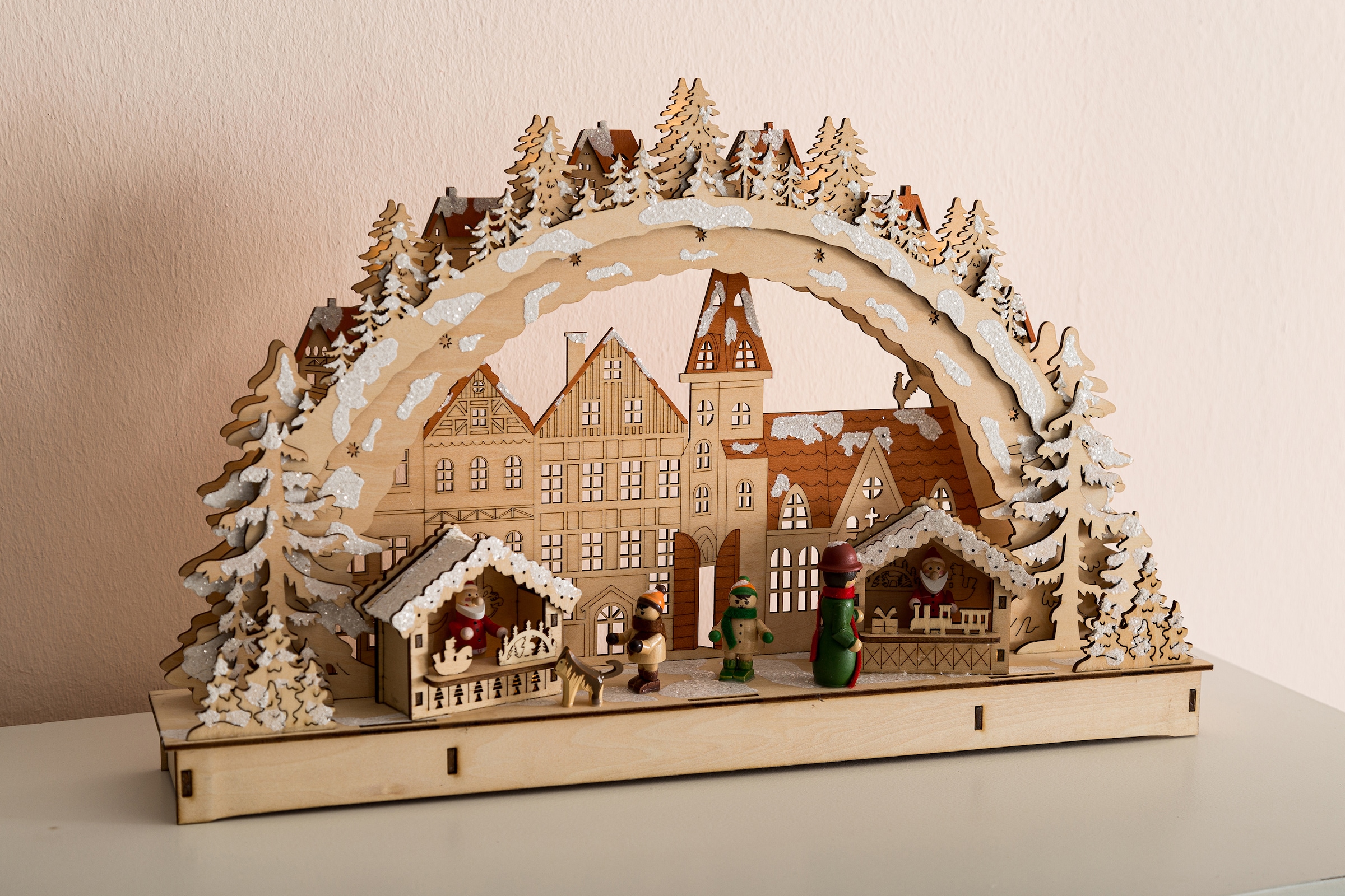Myflair Möbel & Accessoires LED Schwibbogen »Weihnachtsdeko« 1 Stk. aus Holz, mit LED Beleuchtung, Höhe ca. 28 cm